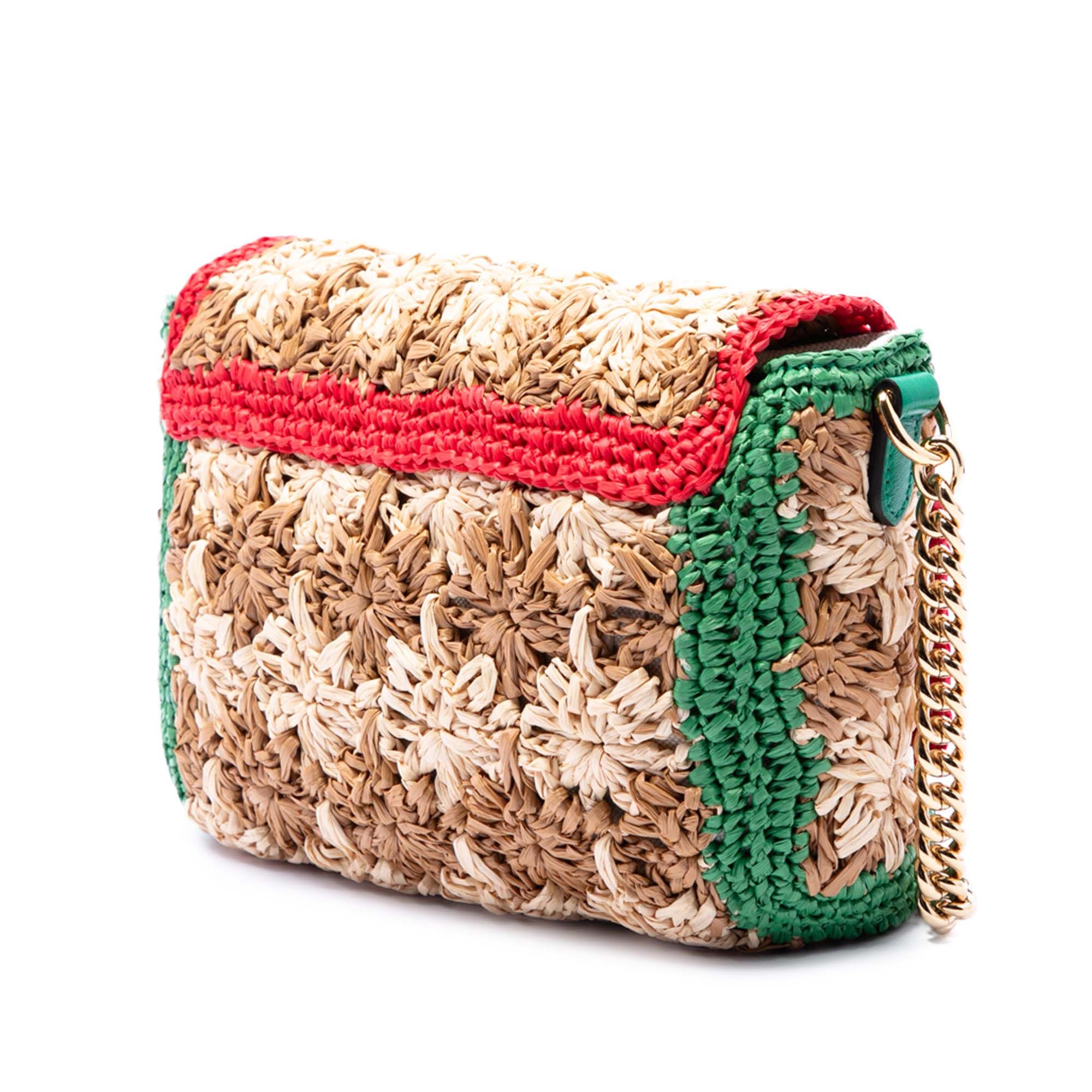 Gucci Small GG Marmont Raffia Crossbody Size ONE SIZE - 2 Thumbnail