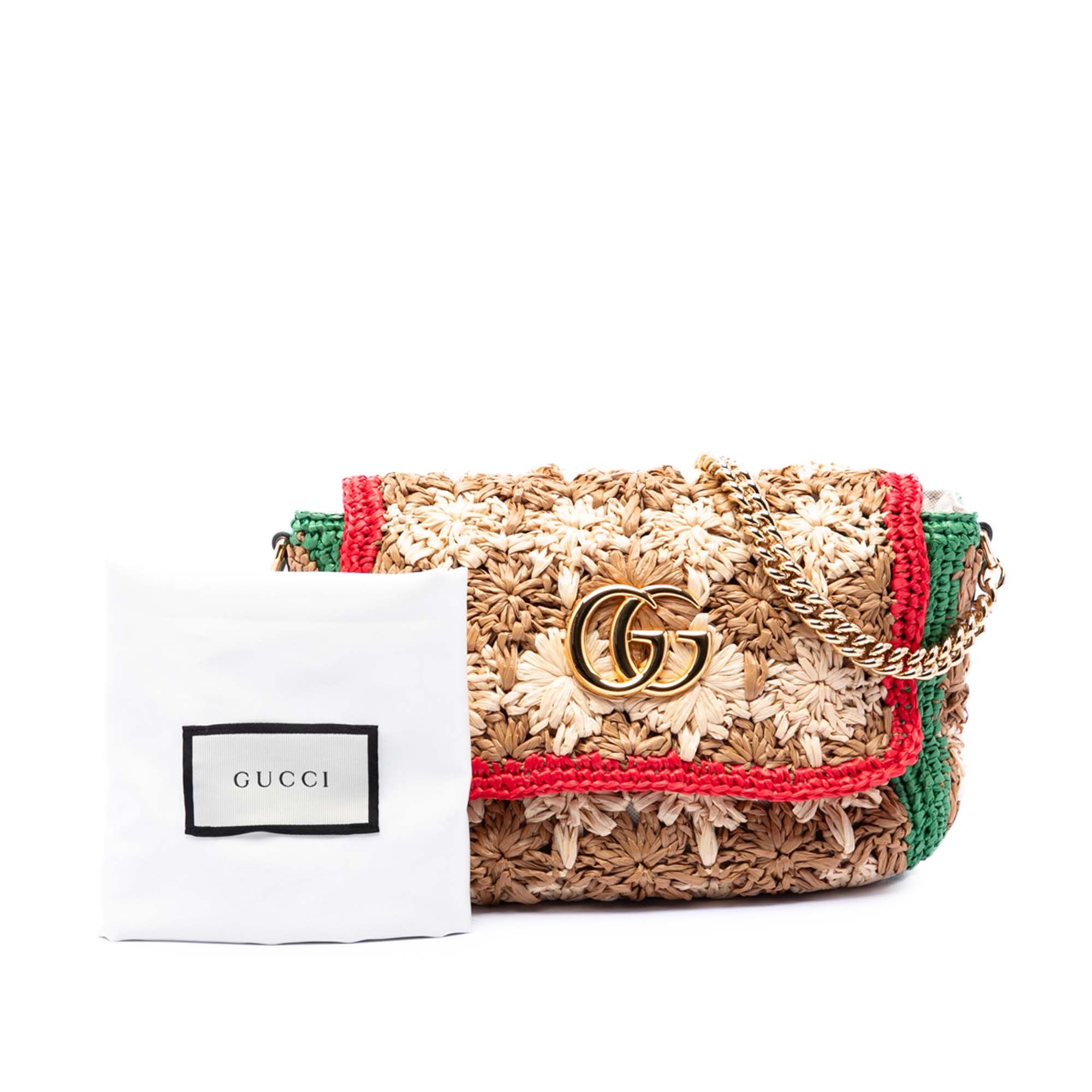 Gucci Small GG Marmont Raffia Crossbody Size ONE SIZE - 7 Thumbnail
