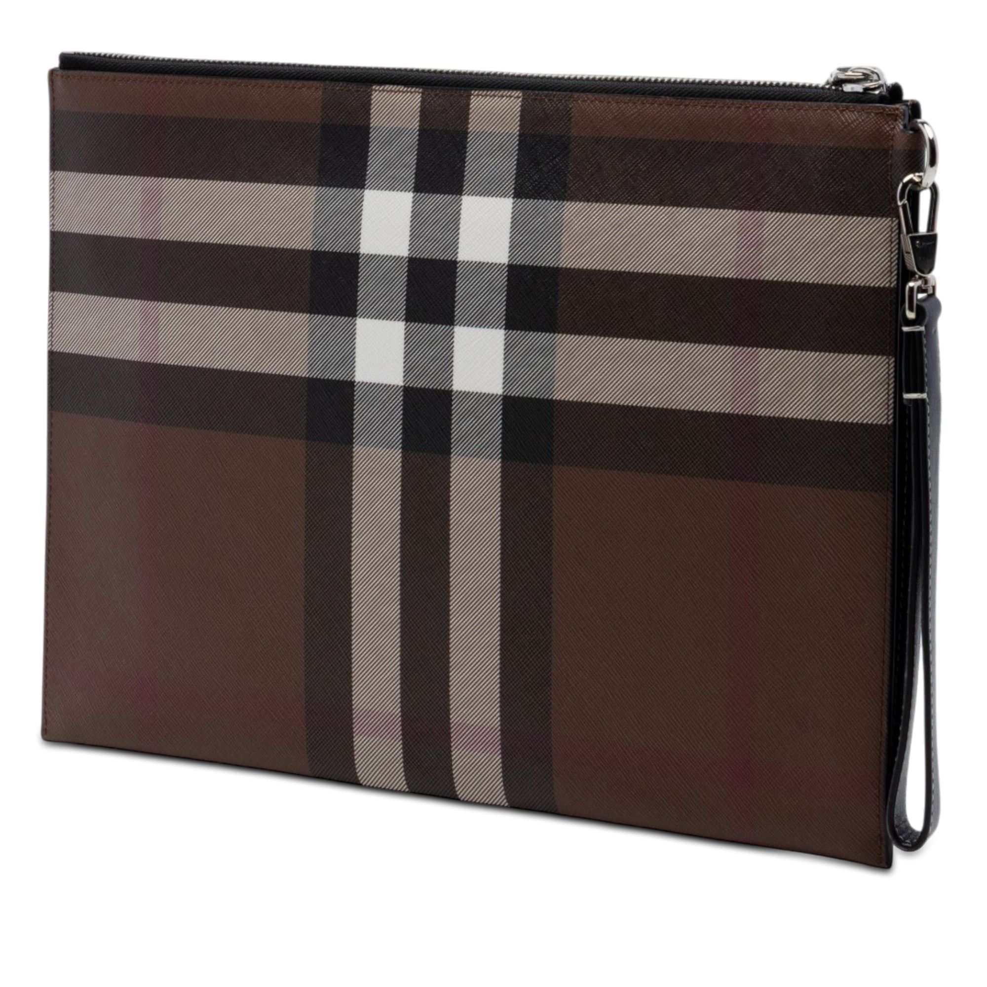 Burberry Check Coated Canvas Zip Pouch Size ONE SIZE - 2 Thumbnail