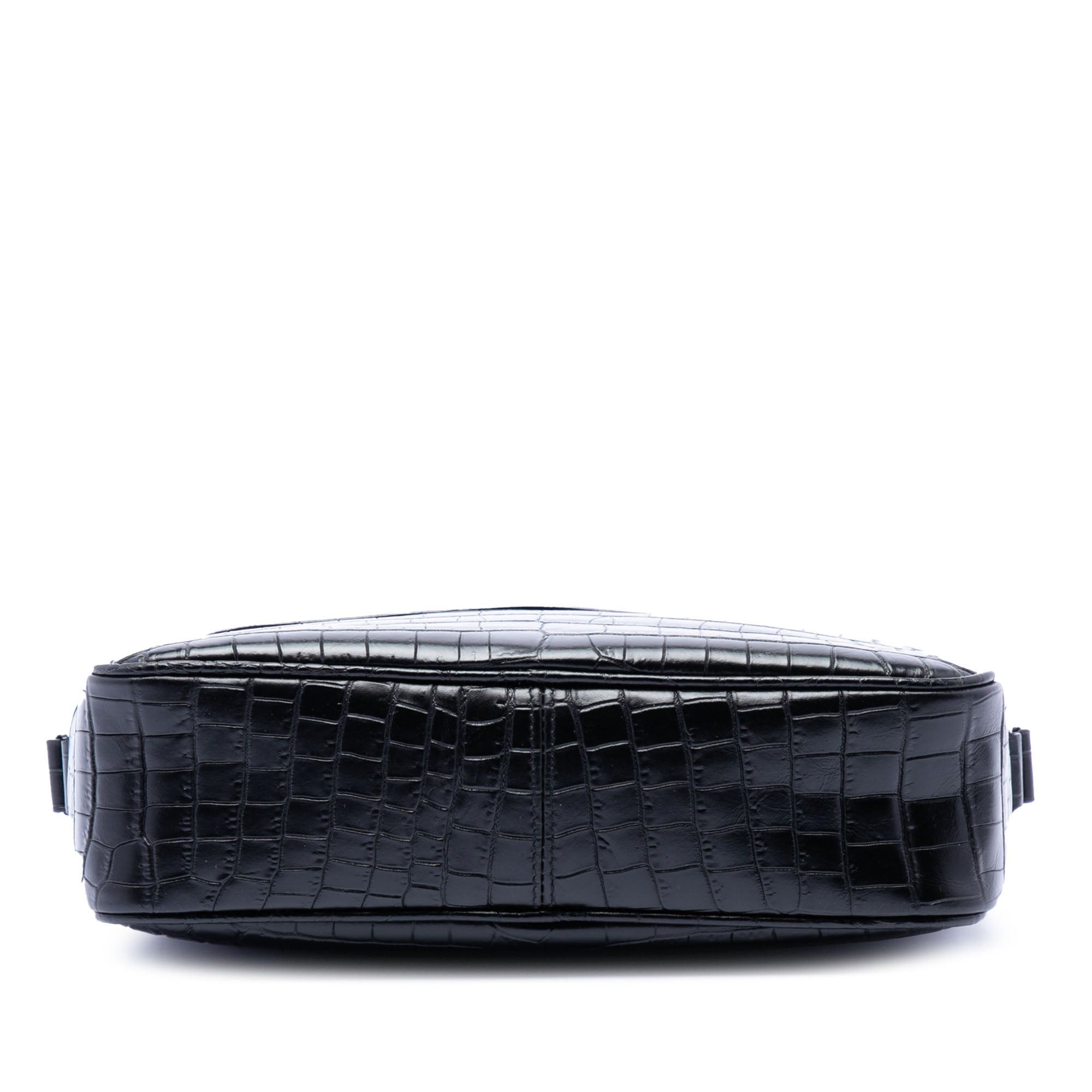 Saint Laurent Paris Crocodile Embossed Leather Camp Camera Bag Size ONE SIZE - 3 Thumbnail