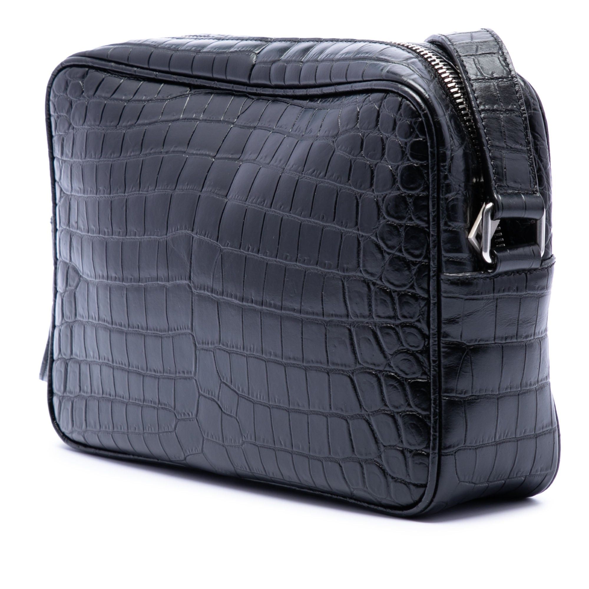 Saint Laurent Paris Crocodile Embossed Leather Camp Camera Bag Size ONE SIZE - 2 Thumbnail