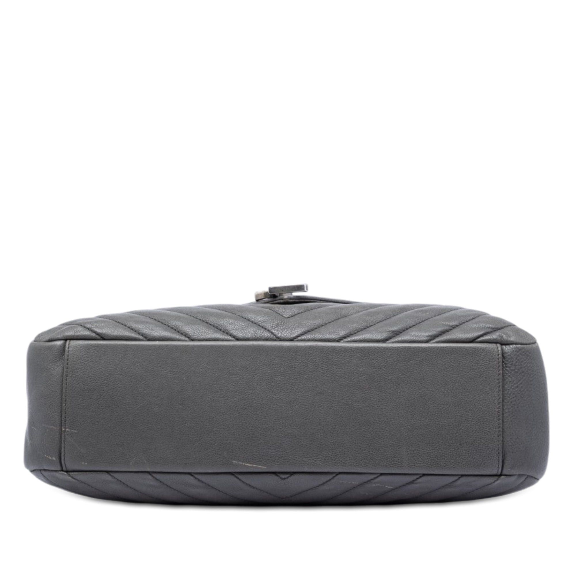 Saint Laurent Paris Large Chevron Sheepskin Monogram College Satchel Size ONE SIZE - 3 Thumbnail