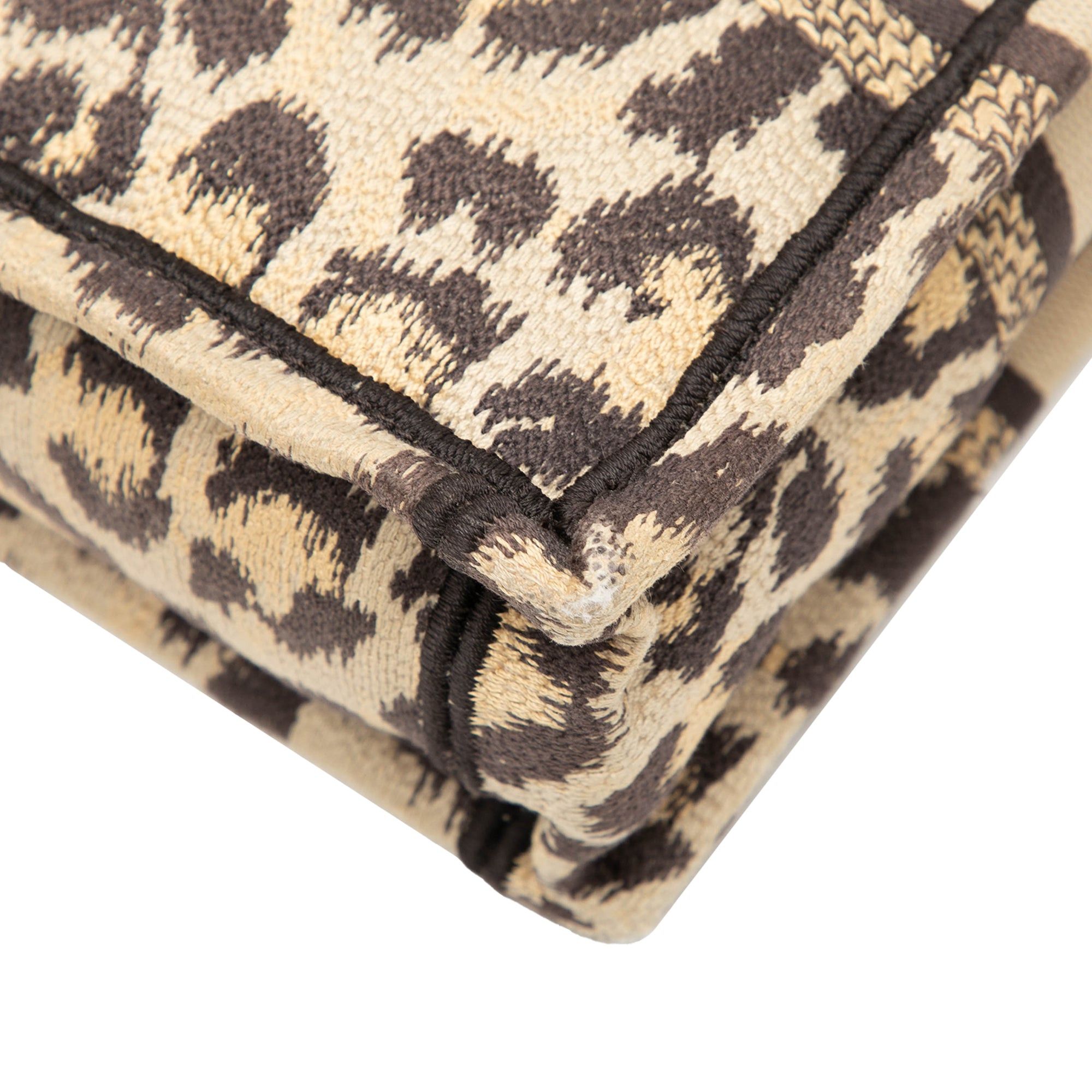 Dior Mizza Mini Embroidered Canvas Leopard Vertical Book Tote Size ONE SIZE - 9 Thumbnail