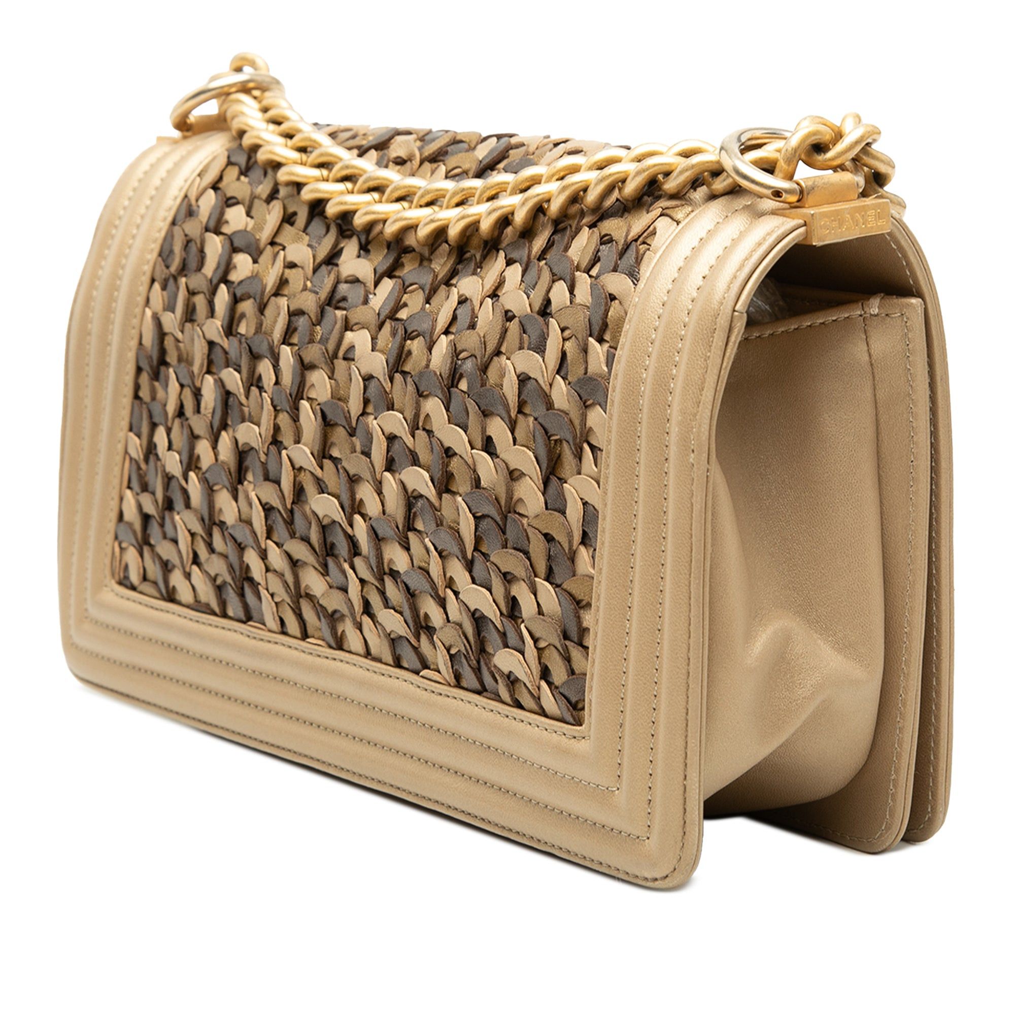 Chanel Old Medium Braided Metallic Lambskin Boy Flap Size ONE SIZE - 2 Thumbnail