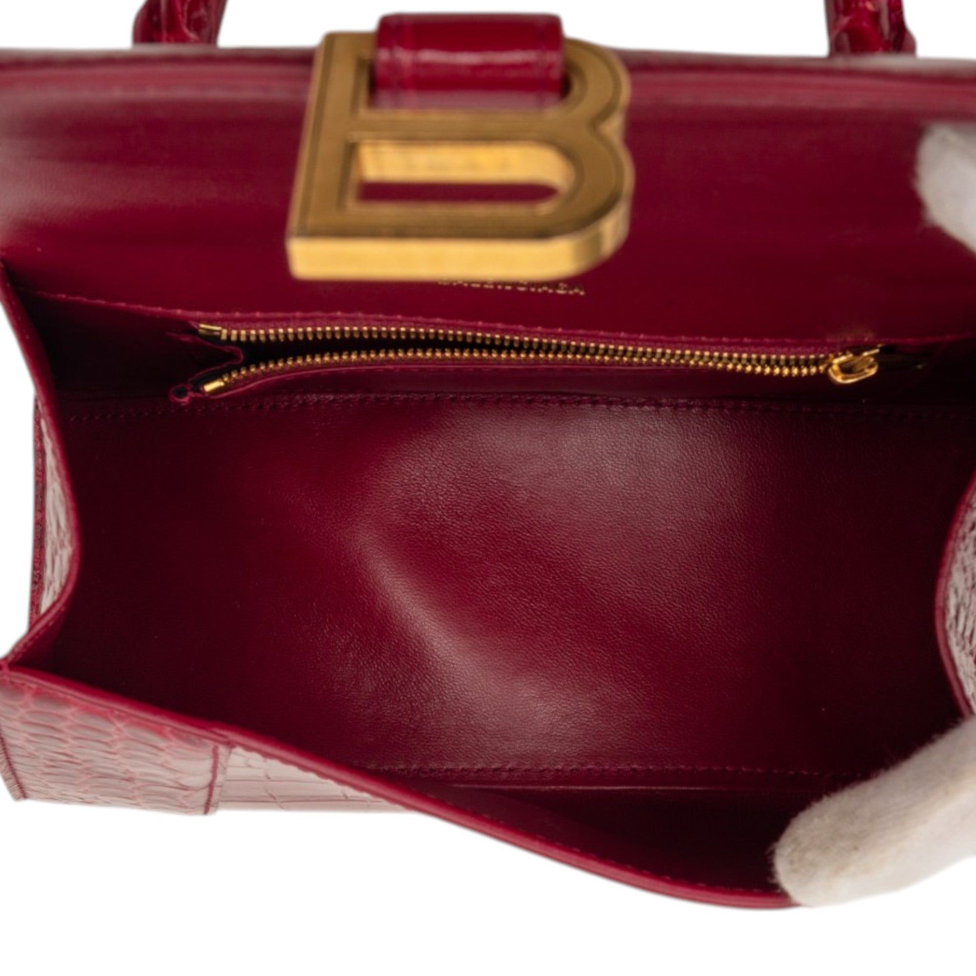 Balenciaga Small Croc Embossed Hourglass Top Handle Bag Size ONE SIZE - 4 Thumbnail
