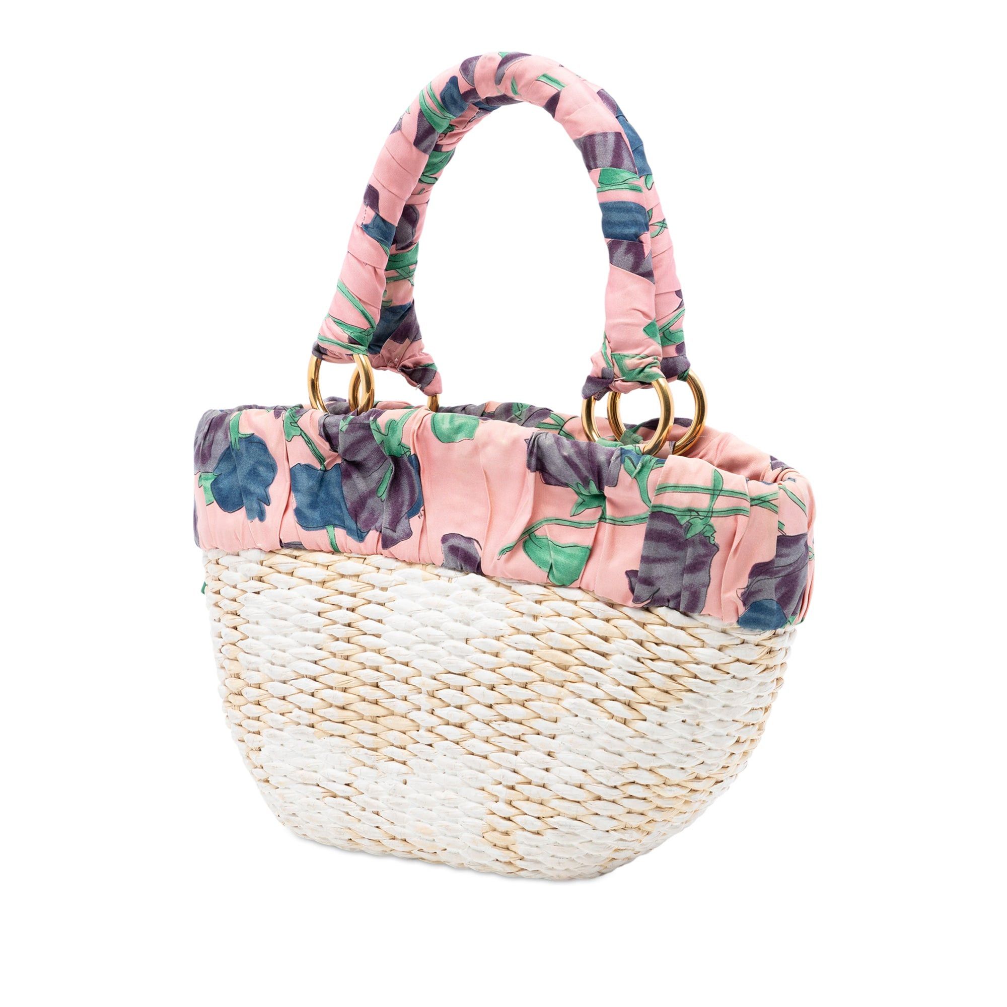 Prada Straw Floral Ribbon Handbag Size ONE SIZE - 2 Thumbnail