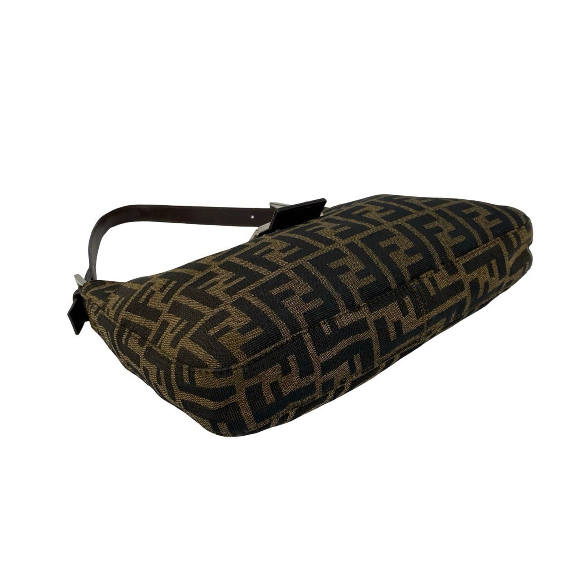 Fendi FENDI Zucca FF pattern logo hardware canvas leather genuine semi-one shoulder bag brown black 21445 Size ONE SIZE - 7 Thumbnail