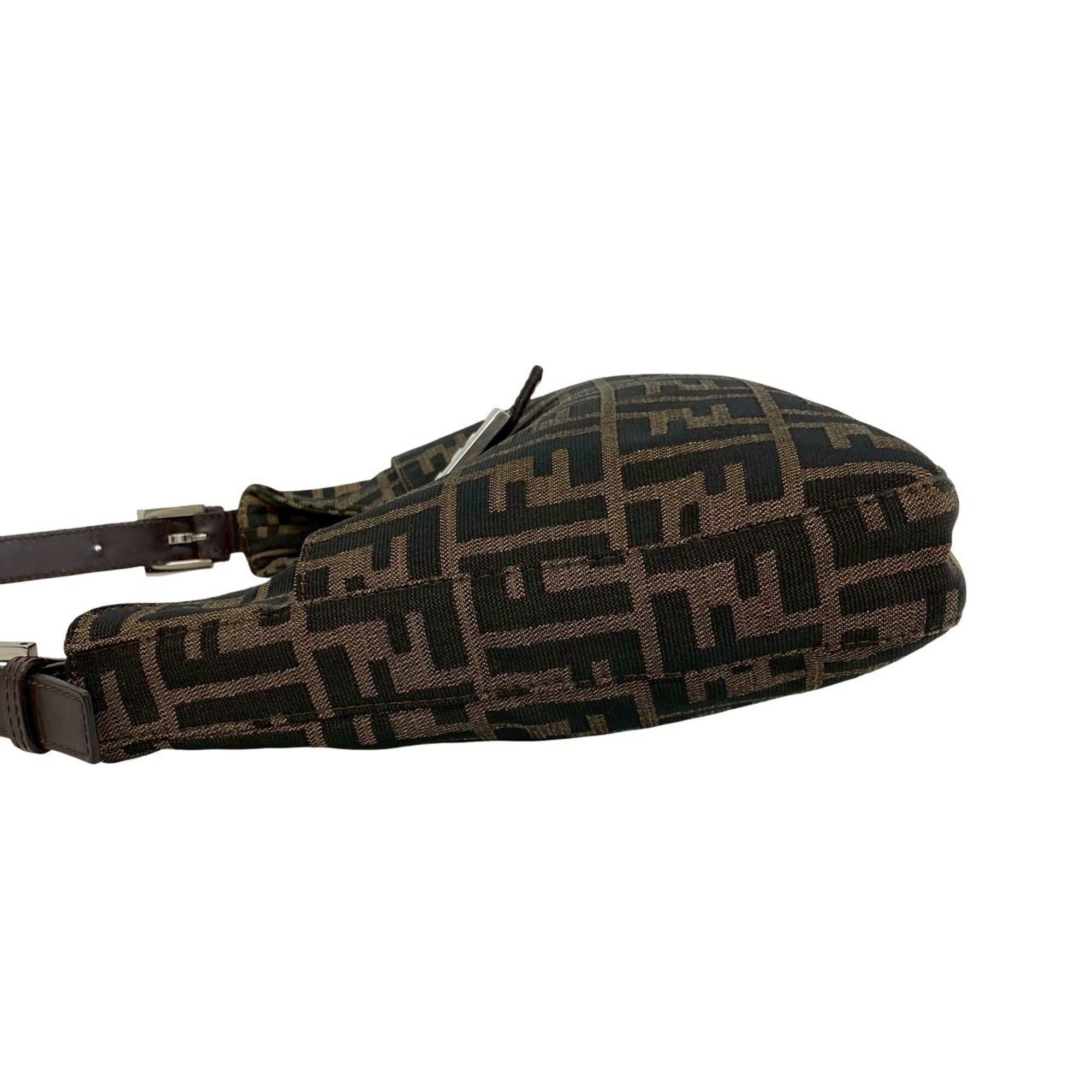 Fendi FENDI Zucca FF pattern logo hardware canvas leather genuine semi-one shoulder bag brown black 21445 Size ONE SIZE - 5 Thumbnail