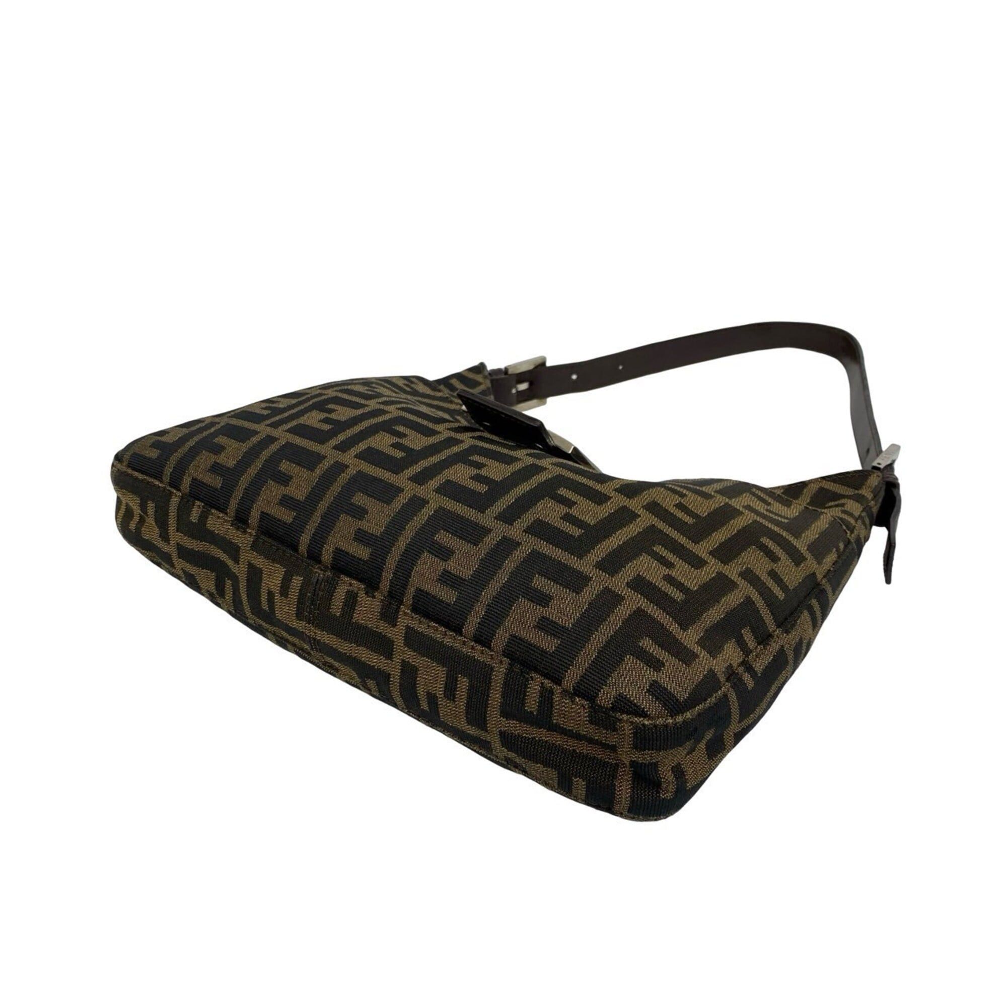 Fendi FENDI Zucca FF pattern logo hardware canvas leather genuine semi-one shoulder bag brown black 21445 Size ONE SIZE - 8 Thumbnail
