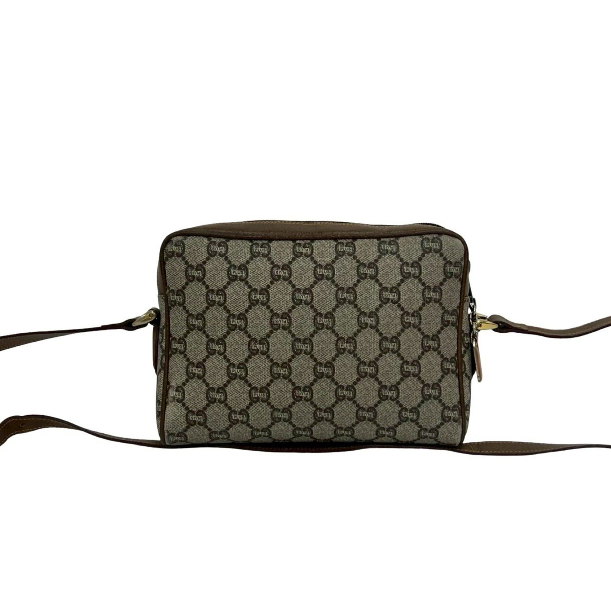Gucci GUCCI (Old Gucci, Gucci Plus) Logo Pattern Leather Mini Shoulder Bag/Pouch, Brown, 30960 Size ONE SIZE - 3 Thumbnail