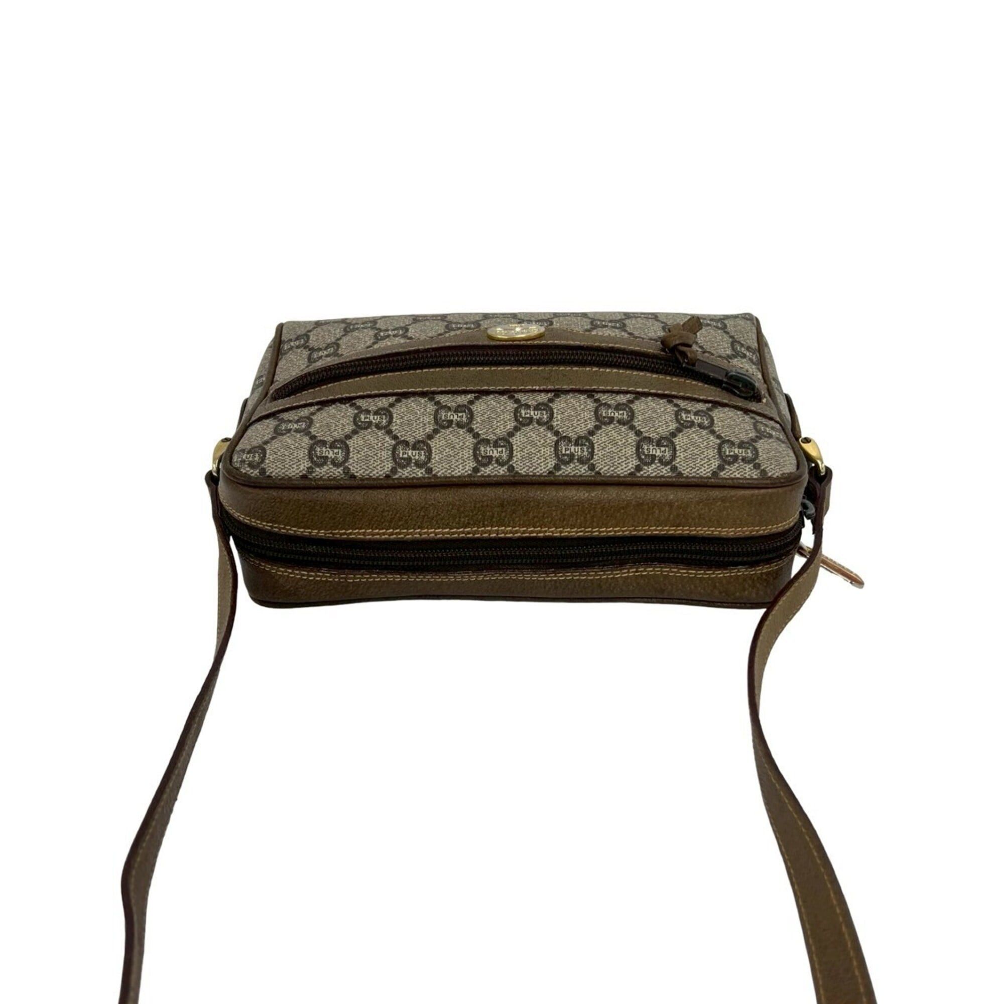 Gucci GUCCI (Old Gucci, Gucci Plus) Logo Pattern Leather Mini Shoulder Bag/Pouch, Brown, 30960 Size ONE SIZE - 4 Thumbnail