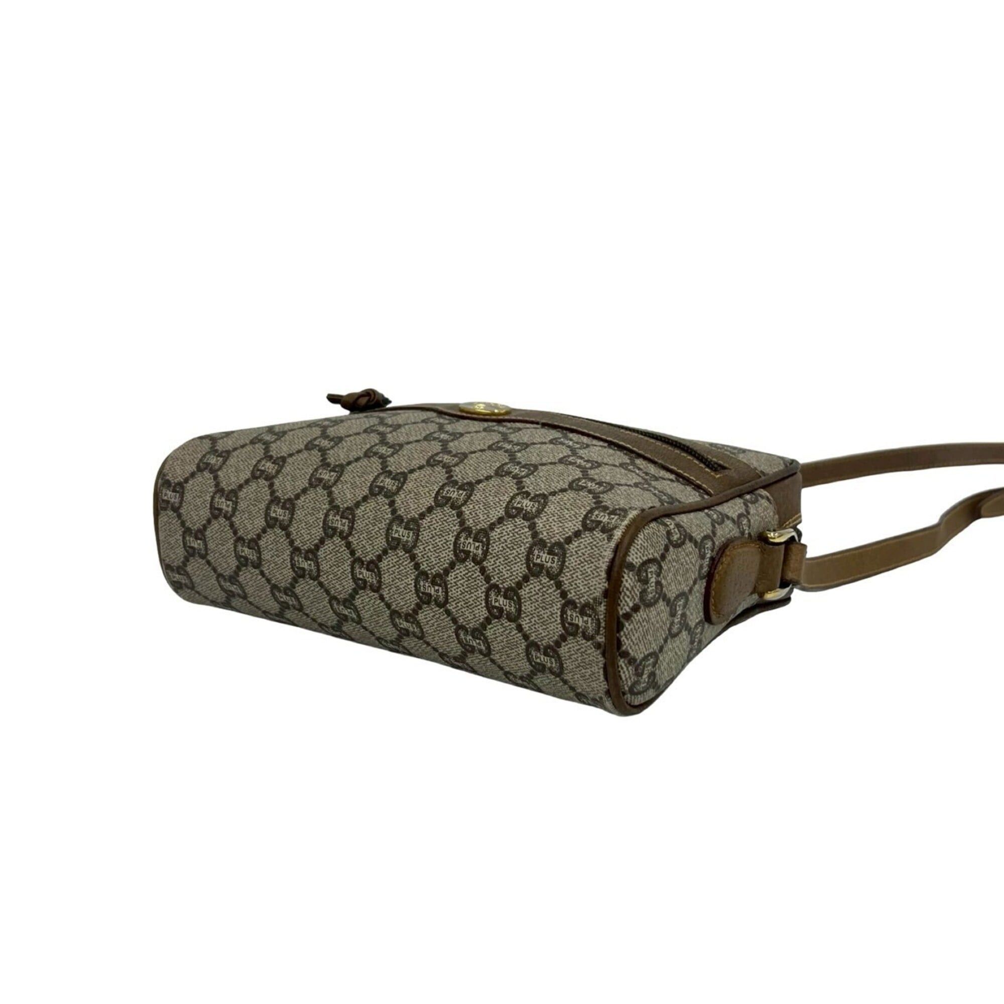 Gucci GUCCI (Old Gucci, Gucci Plus) Logo Pattern Leather Mini Shoulder Bag/Pouch, Brown, 30960 Size ONE SIZE - 8 Thumbnail