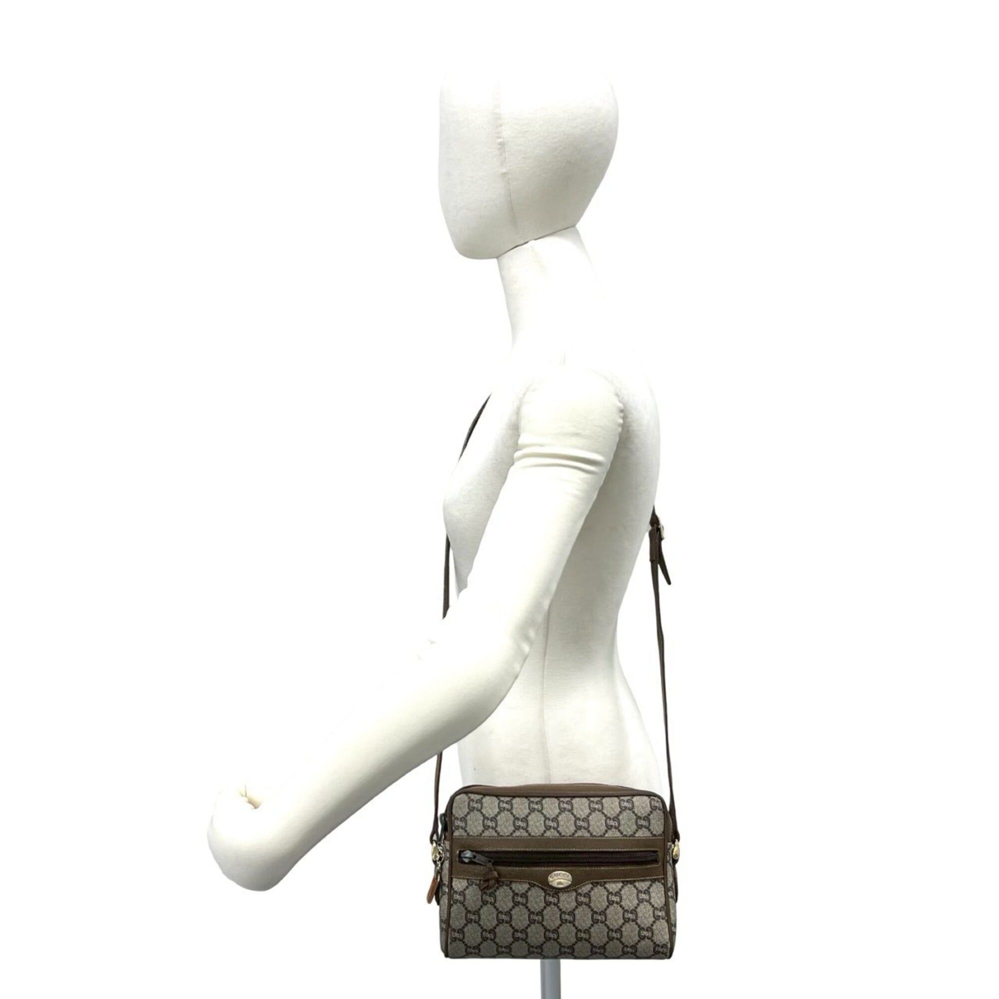 Gucci GUCCI (Old Gucci, Gucci Plus) Logo Pattern Leather Mini Shoulder Bag/Pouch, Brown, 30960 Size ONE SIZE - 2 Thumbnail