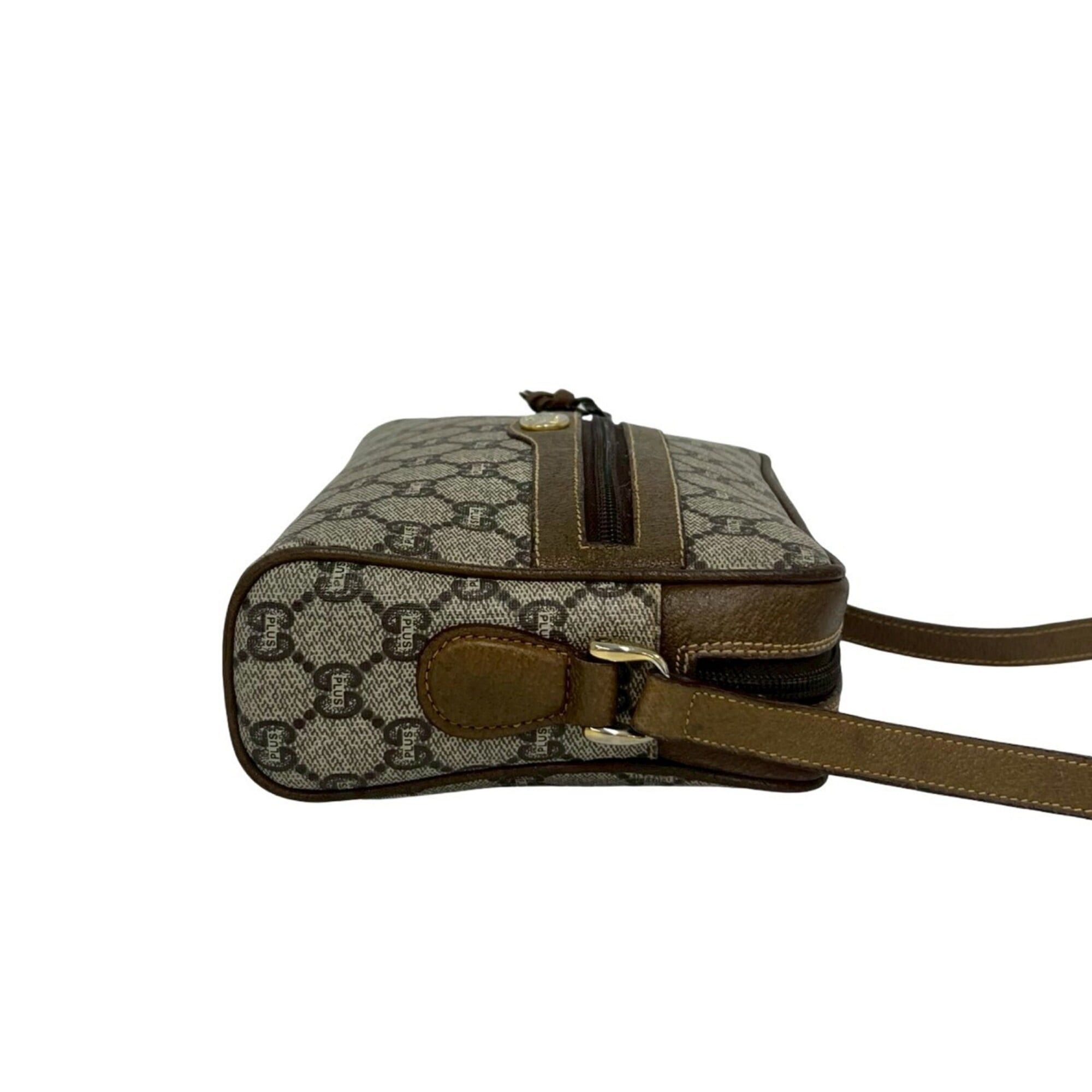 Gucci GUCCI (Old Gucci, Gucci Plus) Logo Pattern Leather Mini Shoulder Bag/Pouch, Brown, 30960 Size ONE SIZE - 6 Thumbnail