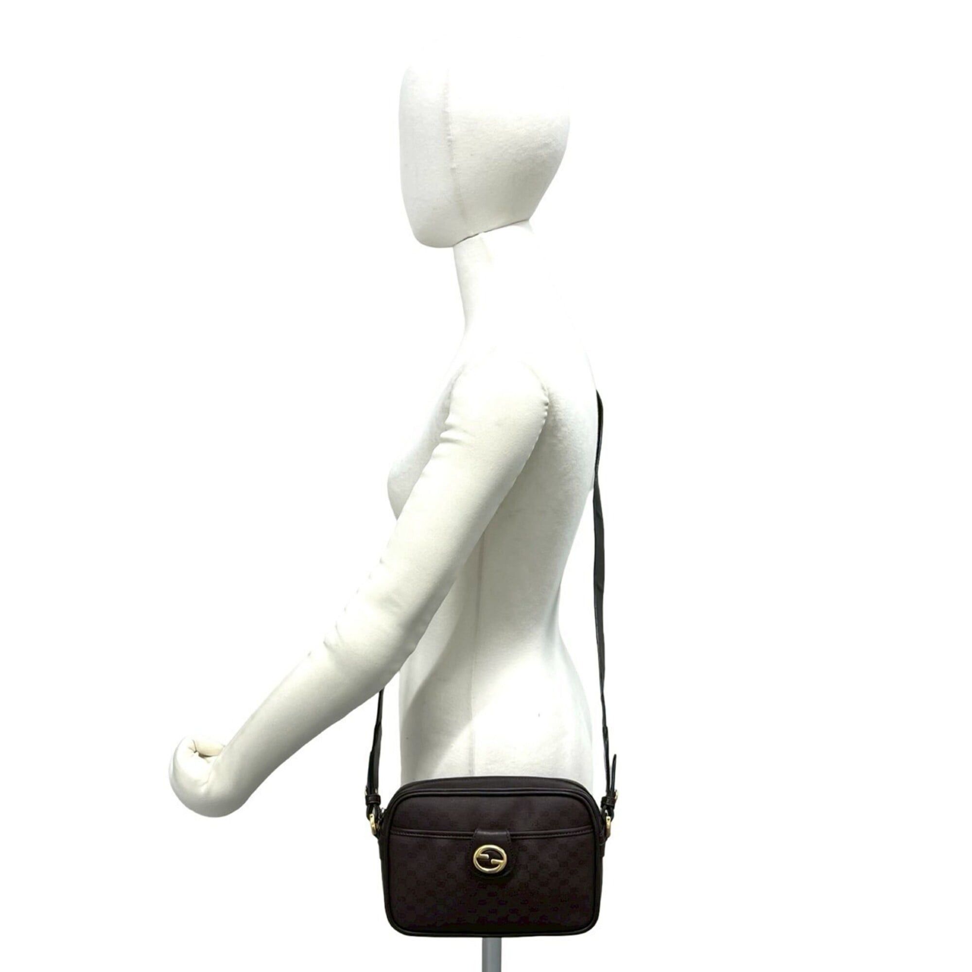 Gucci GUCCI Vintage Micro GG Logo Leather Mini Shoulder Bag/Pochette, Brown, 54068 Size ONE SIZE - 2 Thumbnail