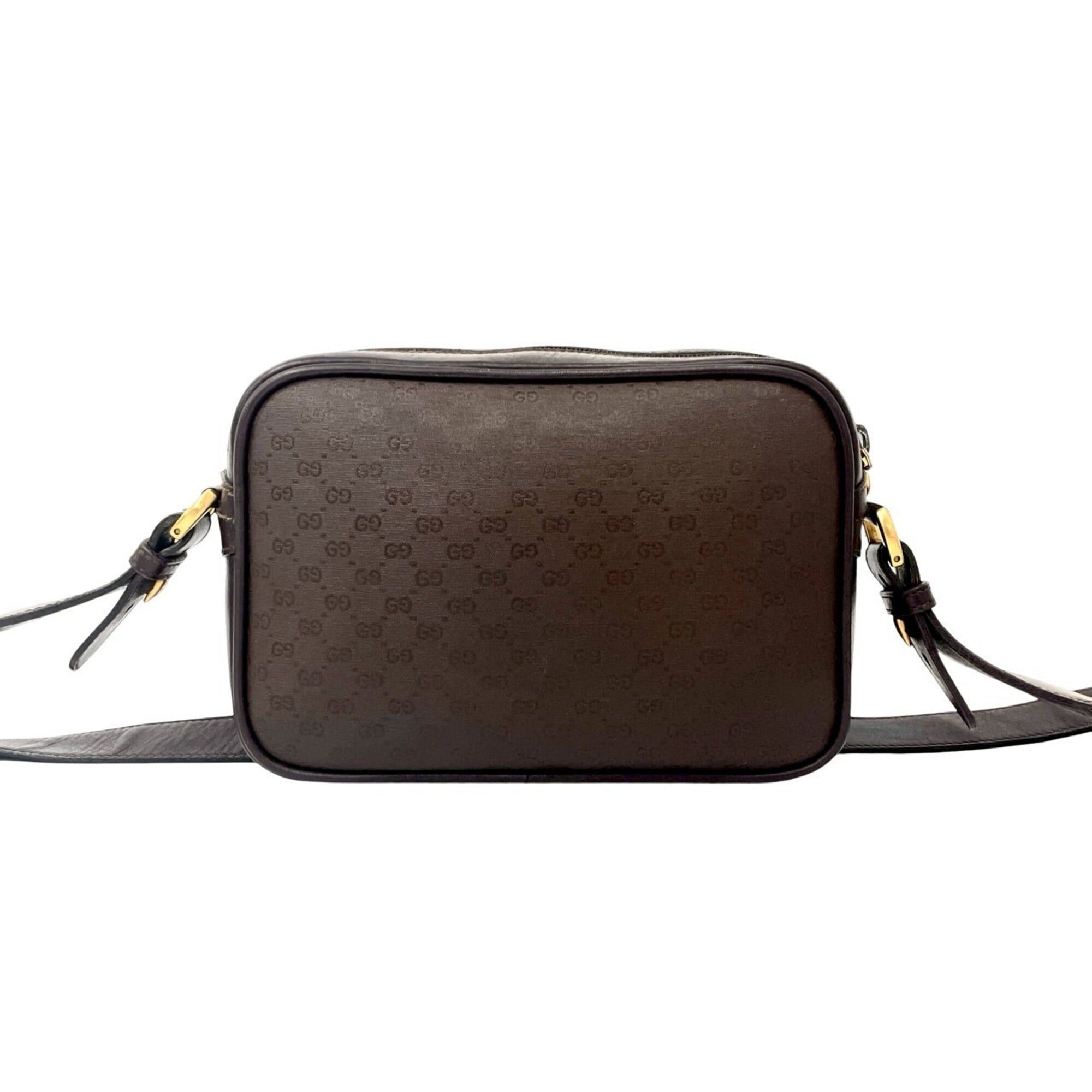 Gucci GUCCI Vintage Micro GG Logo Leather Mini Shoulder Bag/Pochette, Brown, 54068 Size ONE SIZE - 3 Thumbnail