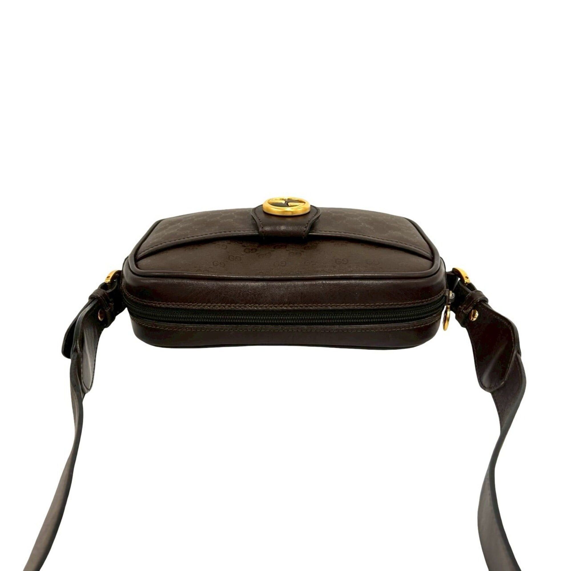 Gucci GUCCI Vintage Micro GG Logo Leather Mini Shoulder Bag/Pochette, Brown, 54068 Size ONE SIZE - 4 Thumbnail