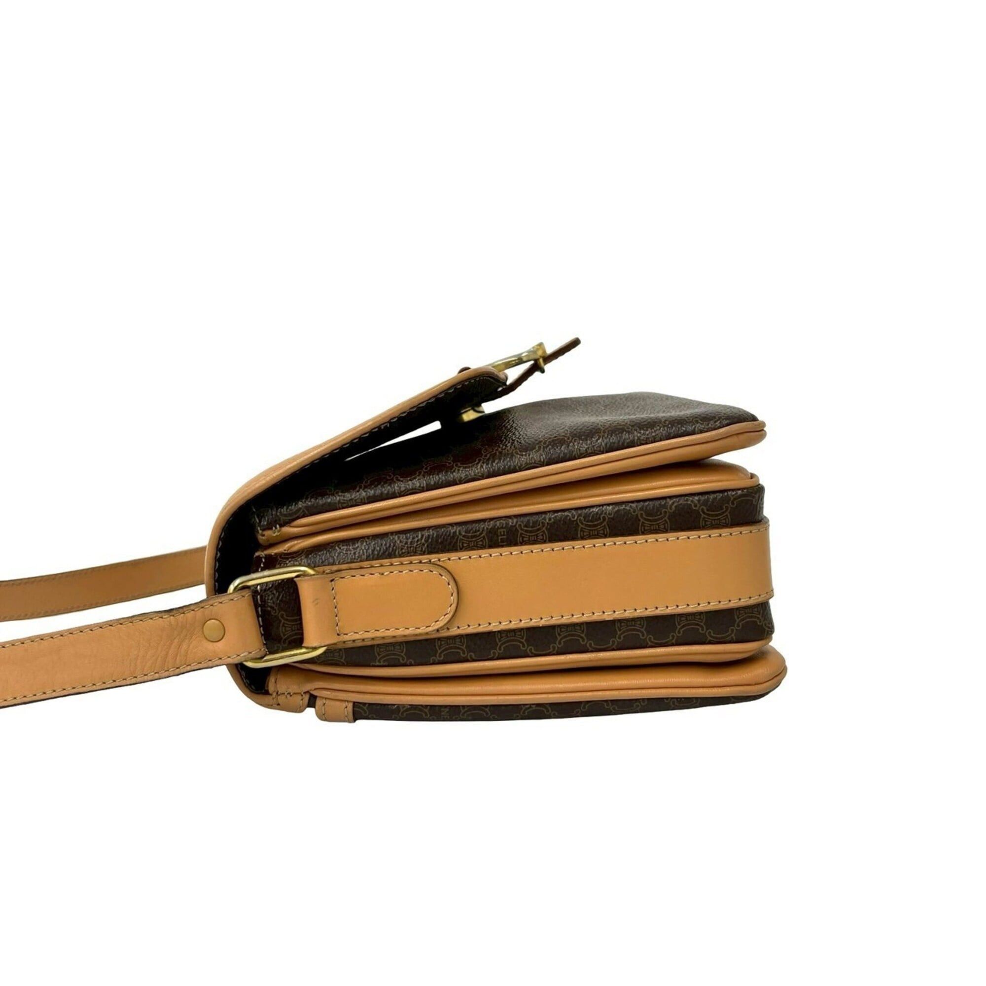 Celine CELINE Vintage Macadam Blazon Triomphe Logo Pattern Leather Shoulder Bag, Brown, 36300 Size ONE SIZE - 5 Thumbnail