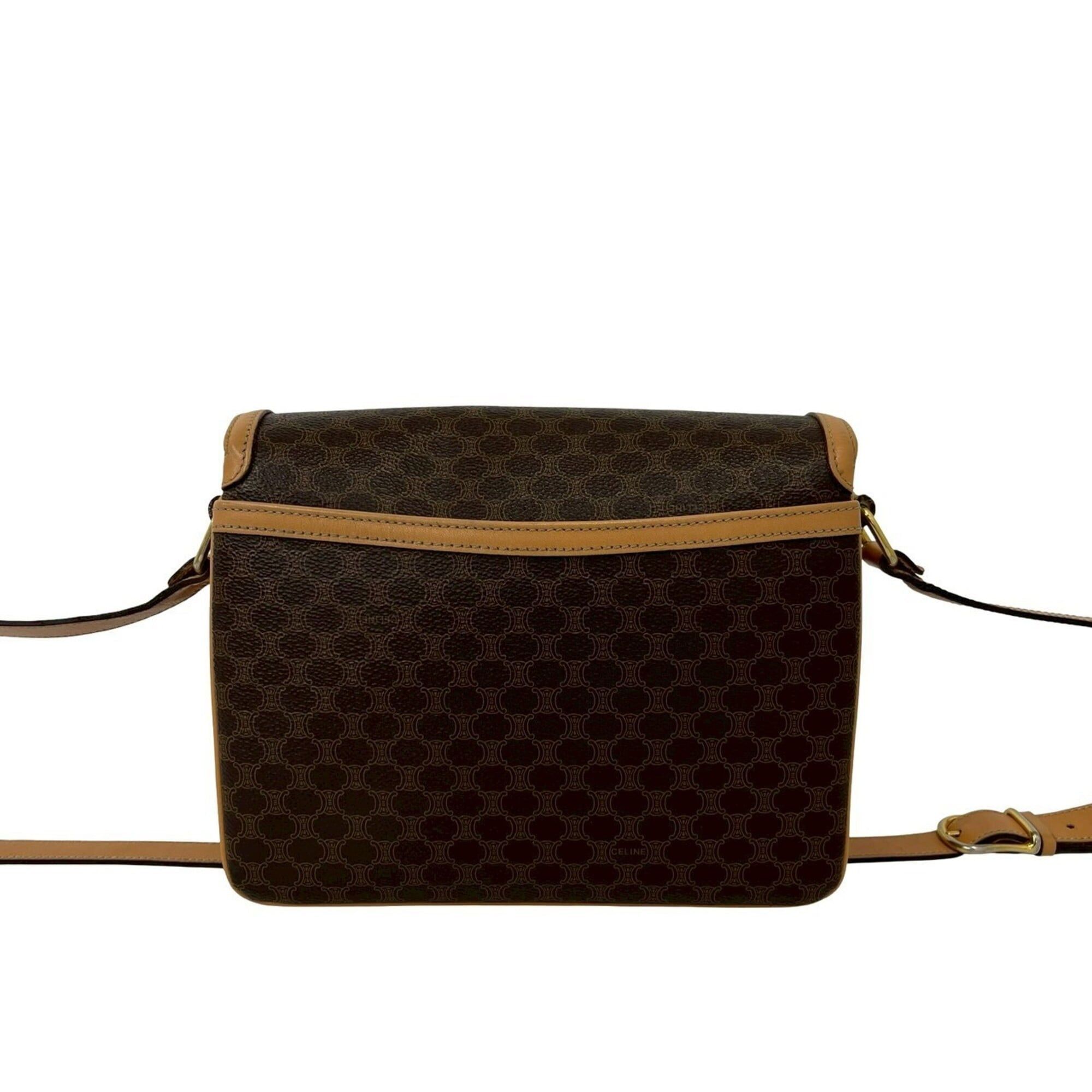 Celine CELINE Vintage Macadam Blazon Triomphe Logo Pattern Leather Shoulder Bag, Brown, 36300 Size ONE SIZE - 3 Thumbnail