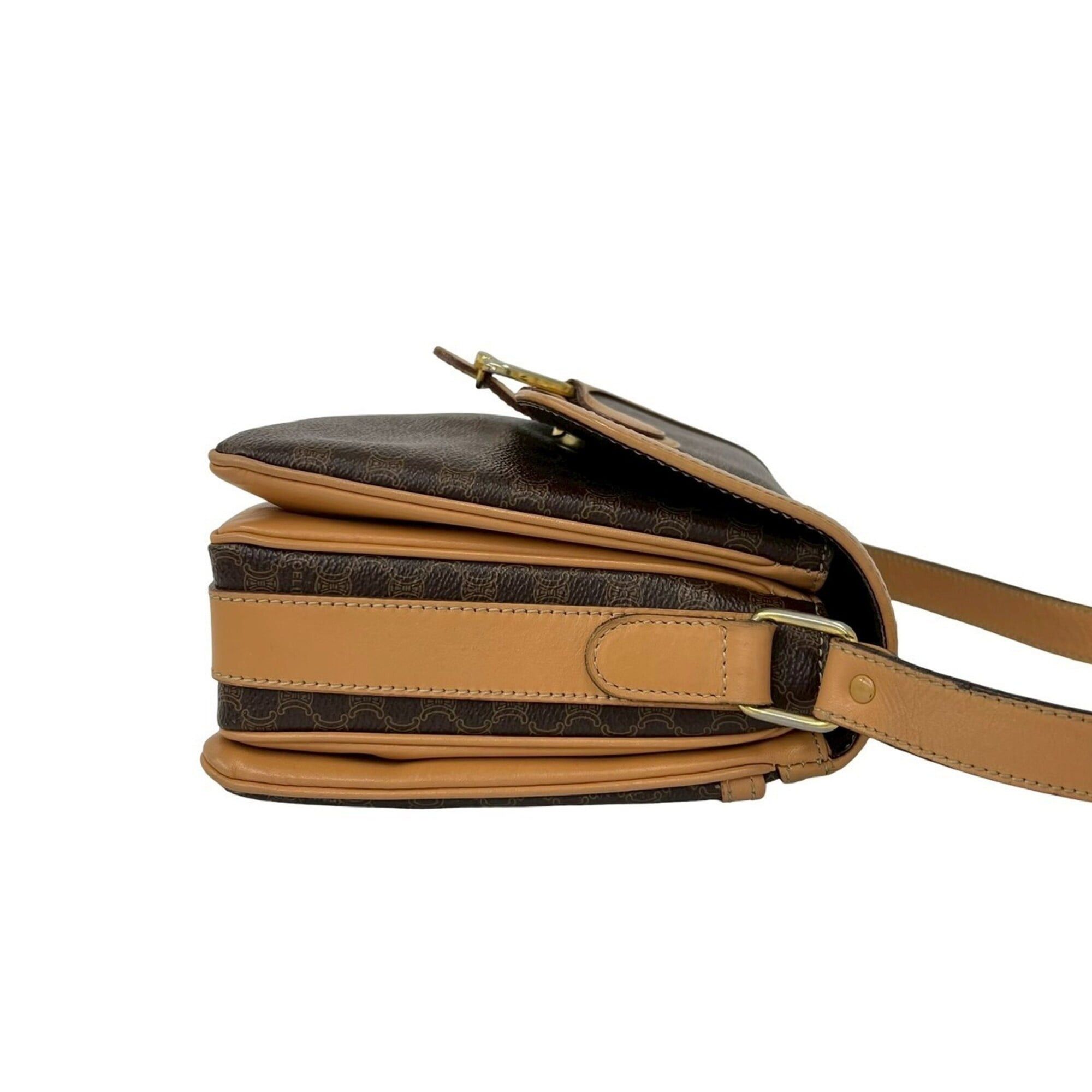 Celine CELINE Vintage Macadam Blazon Triomphe Logo Pattern Leather Shoulder Bag, Brown, 36300 Size ONE SIZE - 6 Thumbnail