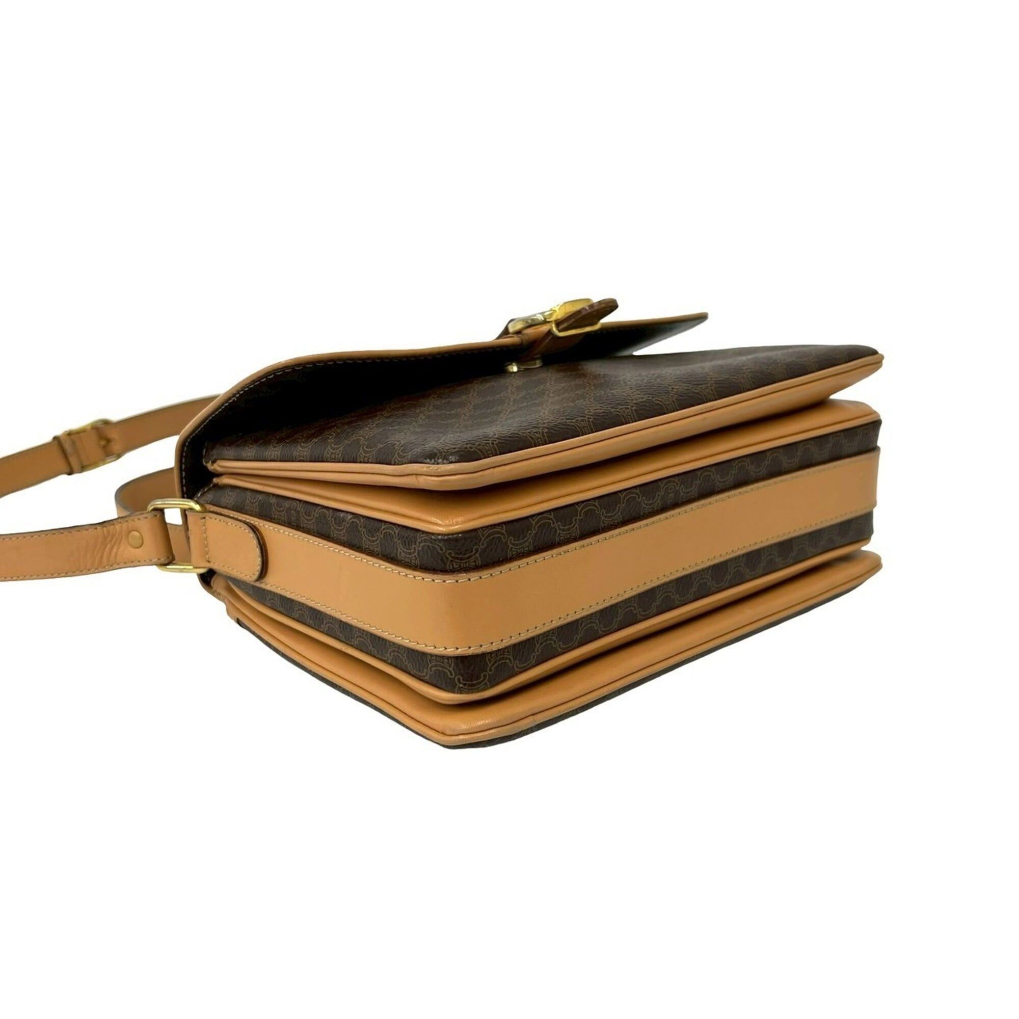 Celine CELINE Vintage Macadam Blazon Triomphe Logo Pattern Leather Shoulder Bag, Brown, 36300 Size ONE SIZE - 7 Thumbnail