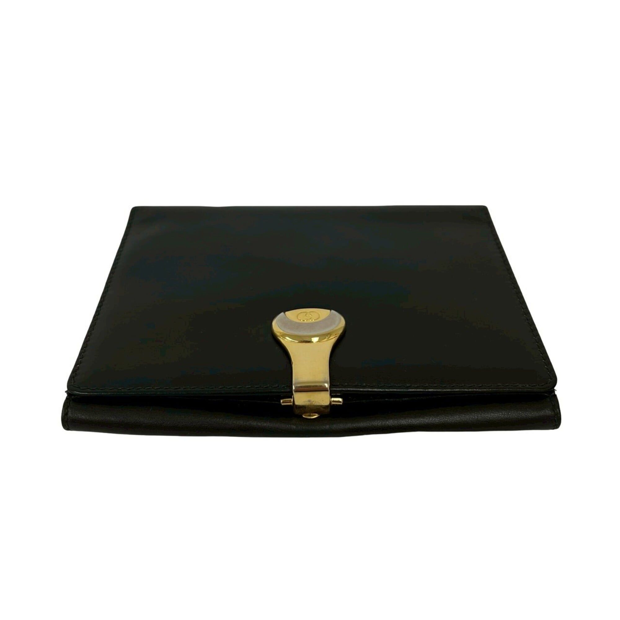 Gucci GUCCI Vintage GG Logo Leather Bi-fold Wallet, Black, 56612 Size ONE SIZE - 3 Thumbnail