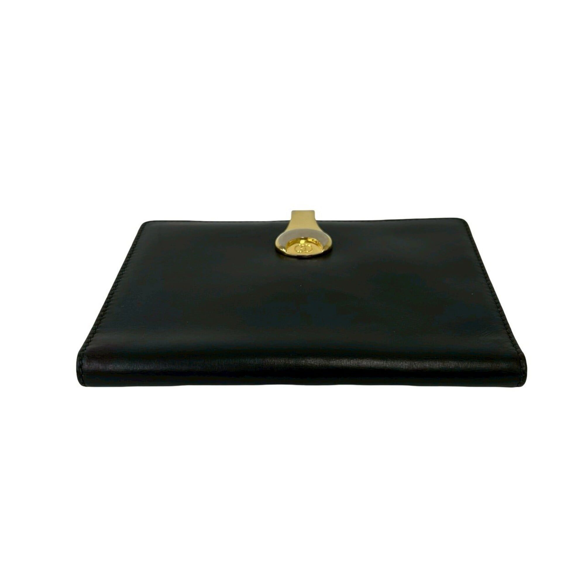 Gucci GUCCI Vintage GG Logo Leather Bi-fold Wallet, Black, 56612 Size ONE SIZE - 6 Thumbnail