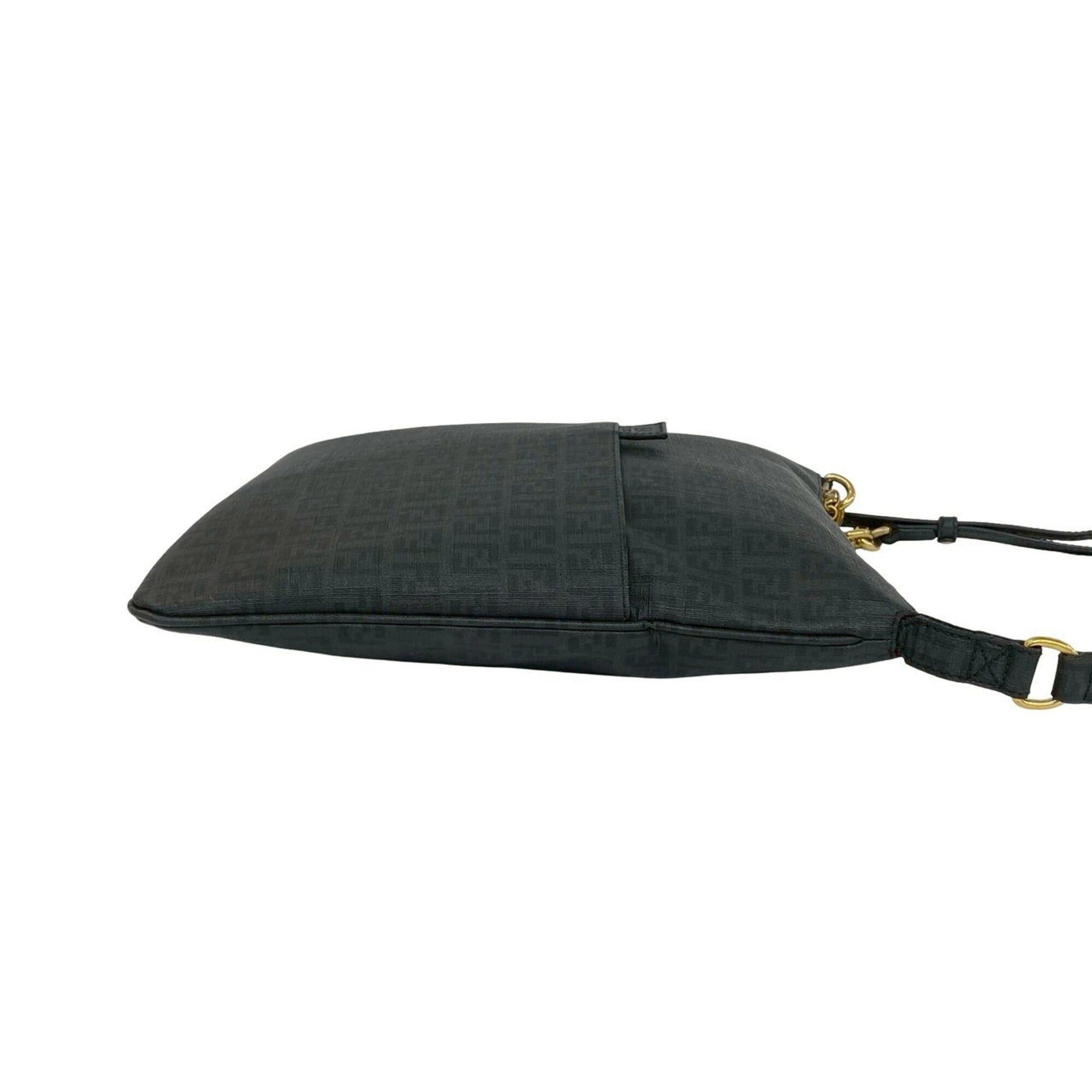 Fendi FENDI Zucchino FF Pattern Logo Hardware Leather Shoulder Bag Sacoche Body Black 69778 Size ONE SIZE - 6 Thumbnail