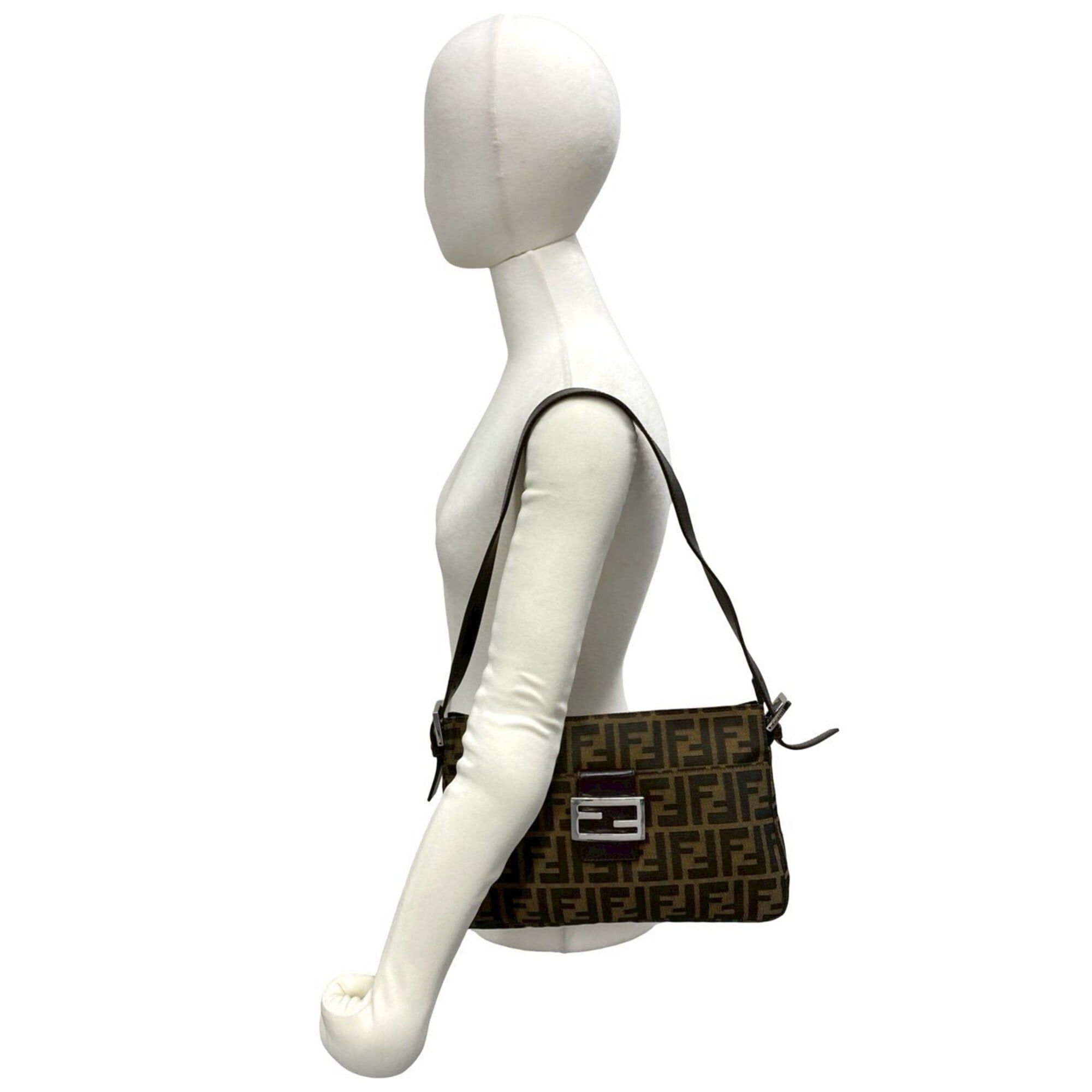 Fendi FENDI (Fendi) x Louis Vuitton Mamma Bucket Zucca FF Logo Hardware Canvas Leather Semi One Shoulder Bag Brown 98352 Size ONE SIZE - 2 Thumbnail