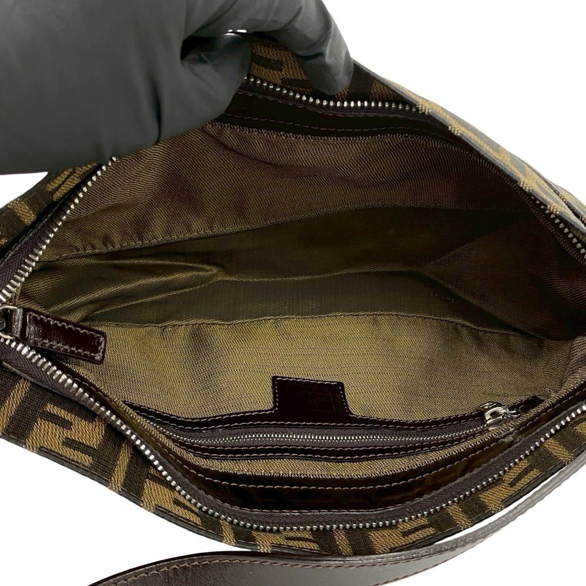 Fendi FENDI (Fendi) x Louis Vuitton Mamma Bucket Zucca FF Logo Hardware Canvas Leather Semi One Shoulder Bag Brown 98352 Size ONE SIZE - 9 Thumbnail