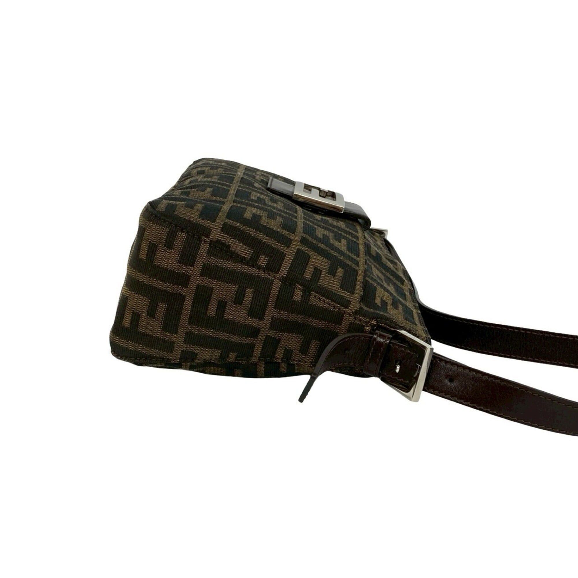 Fendi FENDI (Fendi) x Louis Vuitton Mamma Bucket Zucca FF Logo Hardware Canvas Leather Semi One Shoulder Bag Brown 98352 Size ONE SIZE - 6 Thumbnail