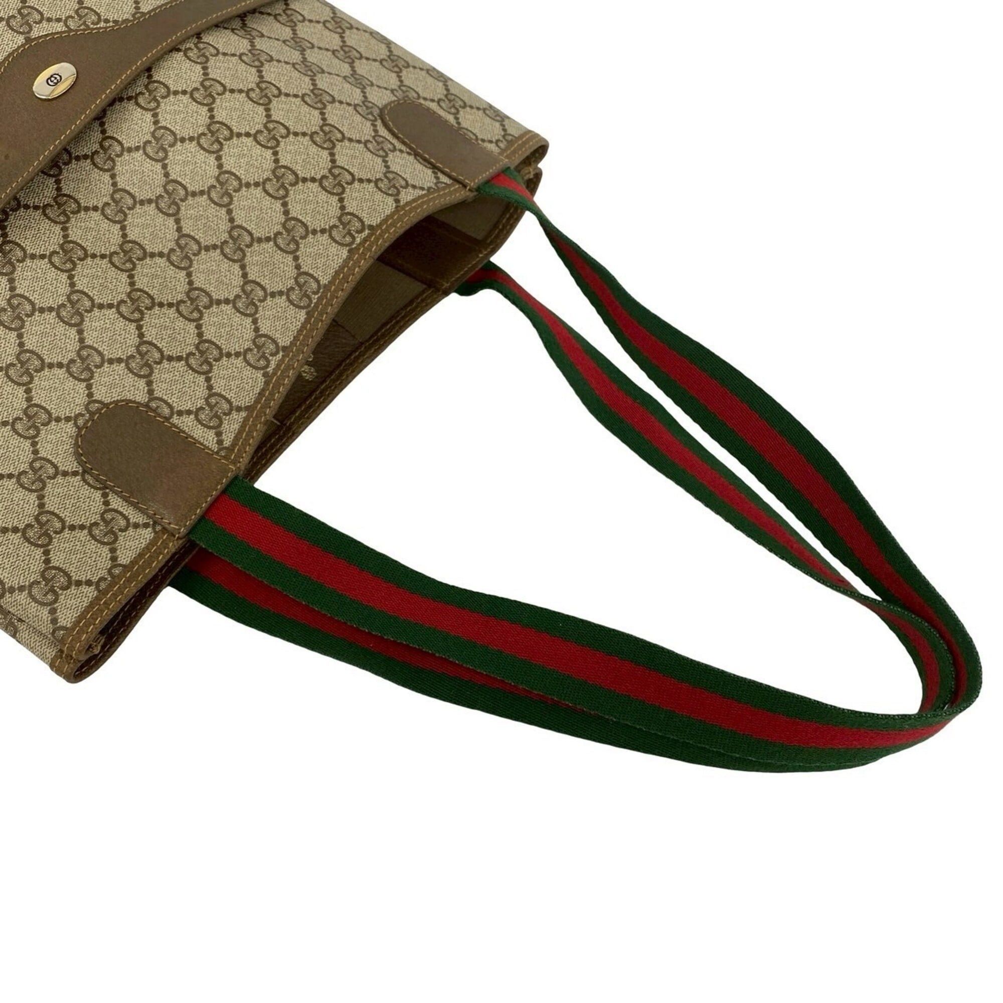 Gucci GUCCI Old Gucci Sherry Line GG Logo Hardware Pattern Leather Tote Bag Handbag Brown 29448 Size ONE SIZE - 4 Thumbnail