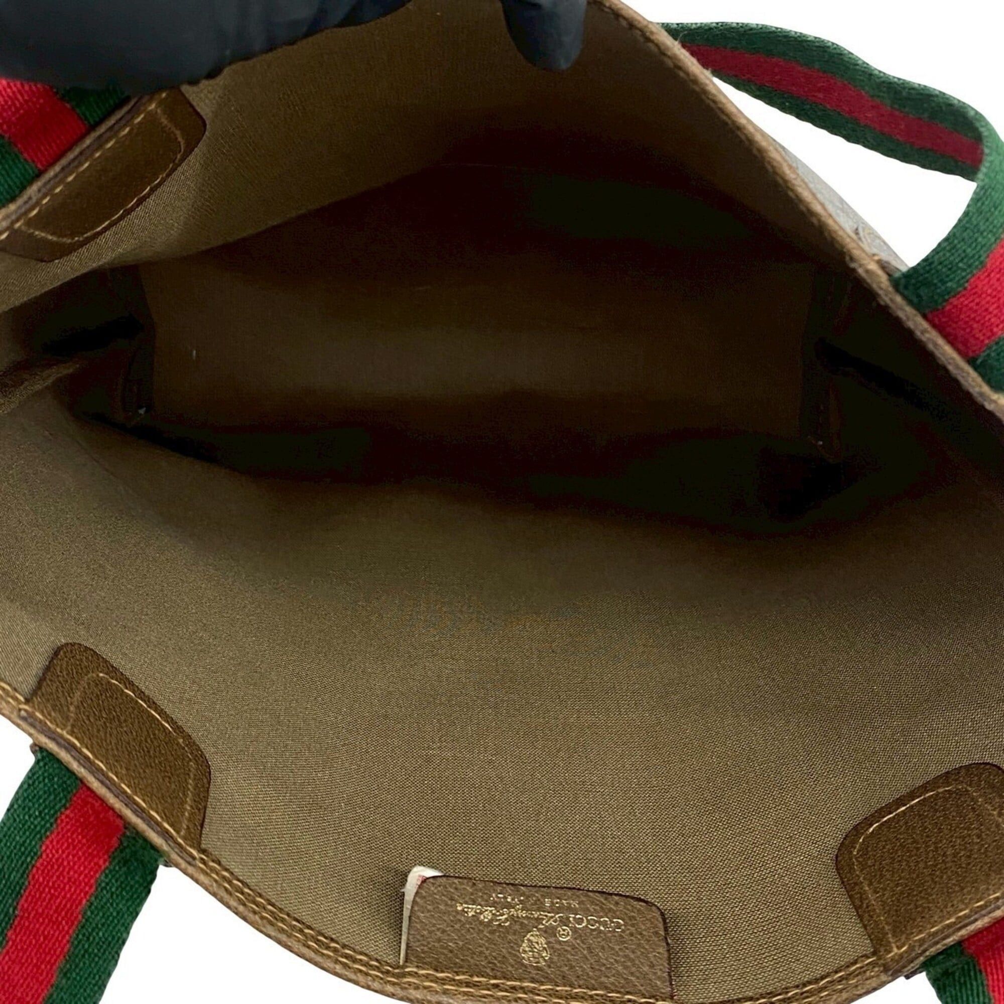 Gucci GUCCI Old Gucci Sherry Line GG Logo Hardware Pattern Leather Tote Bag Handbag Brown 29448 Size ONE SIZE - 9 Thumbnail