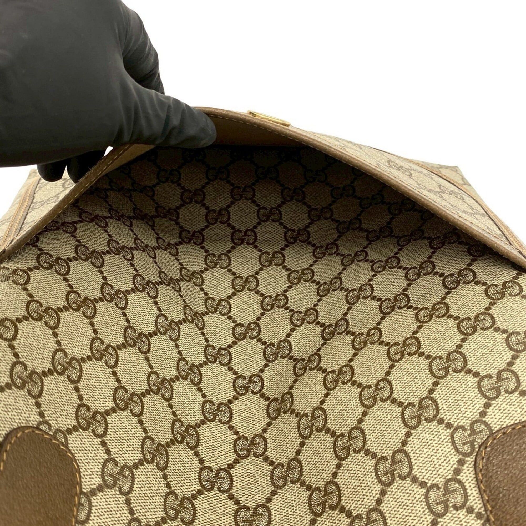 Gucci GUCCI Old Gucci Sherry Line GG Logo Hardware Pattern Leather Tote Bag Handbag Brown 29448 Size ONE SIZE - 10 Thumbnail