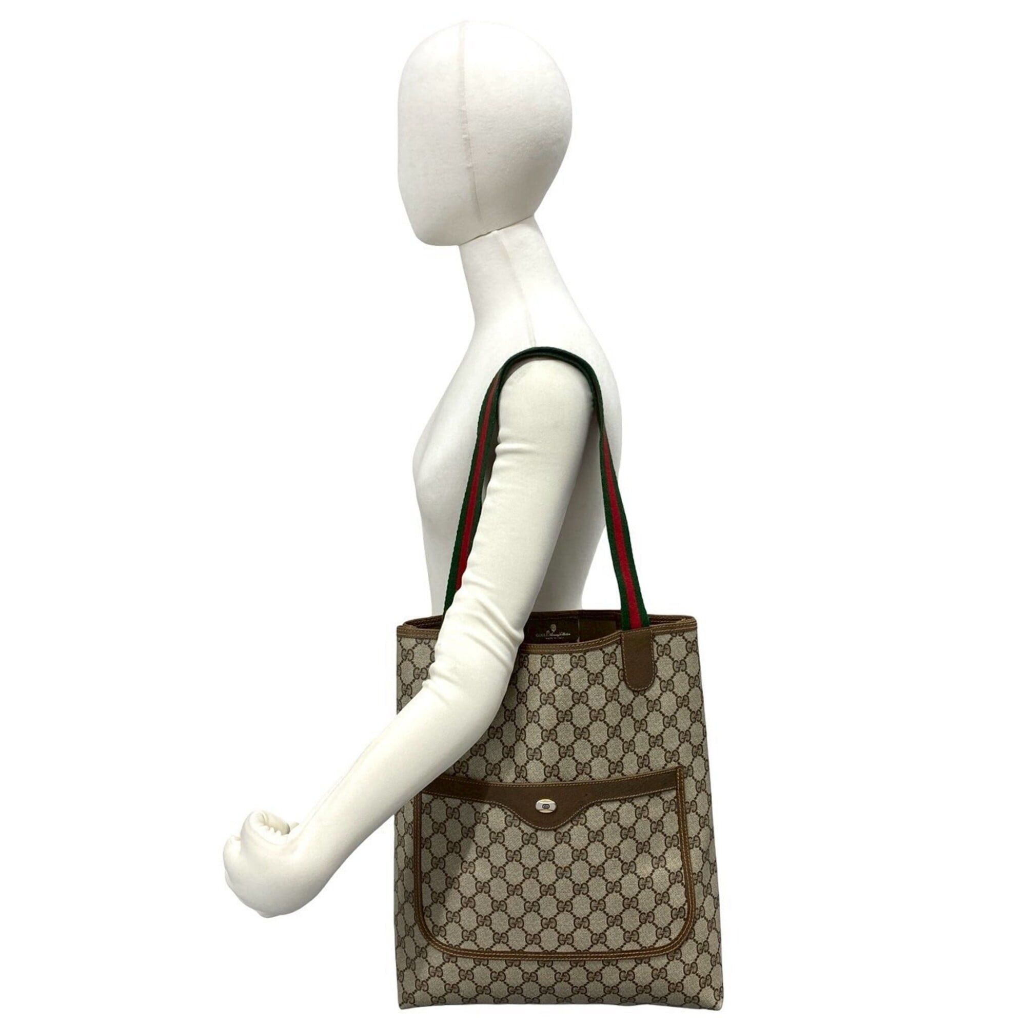 Gucci GUCCI Old Gucci Sherry Line GG Logo Hardware Pattern Leather Tote Bag Handbag Brown 29448 Size ONE SIZE - 2 Thumbnail