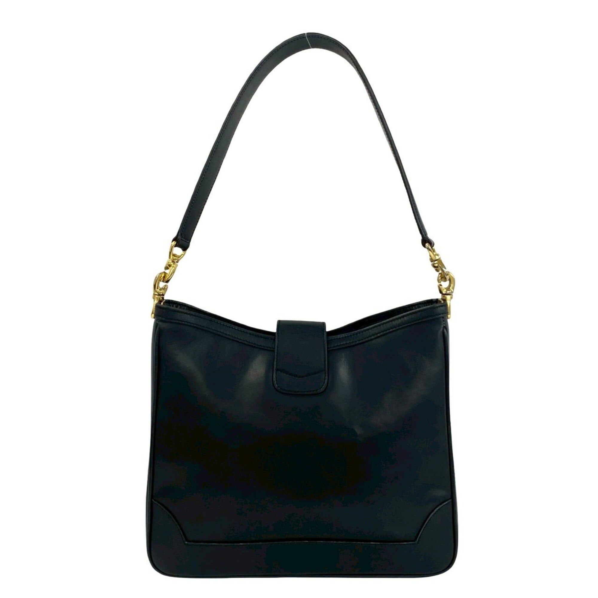Celine CELINE Vintage Ring Hardware Logo Calf Leather Semi-Shoulder Tote Bag Black 39252 Size ONE SIZE - 3 Thumbnail