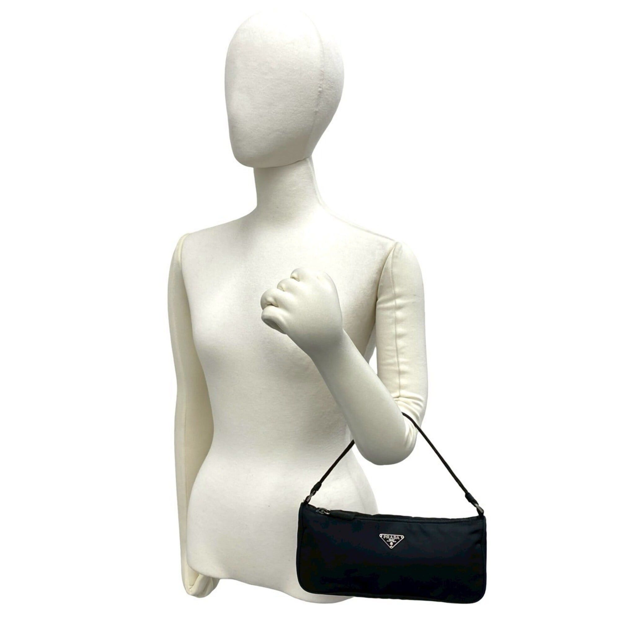 Prada Prada Triangle Logo Plate Hardware Tessuto Nylon Handbag Mini Shoulder Bag Pouch Black 31575 Size ONE SIZE - 2 Thumbnail