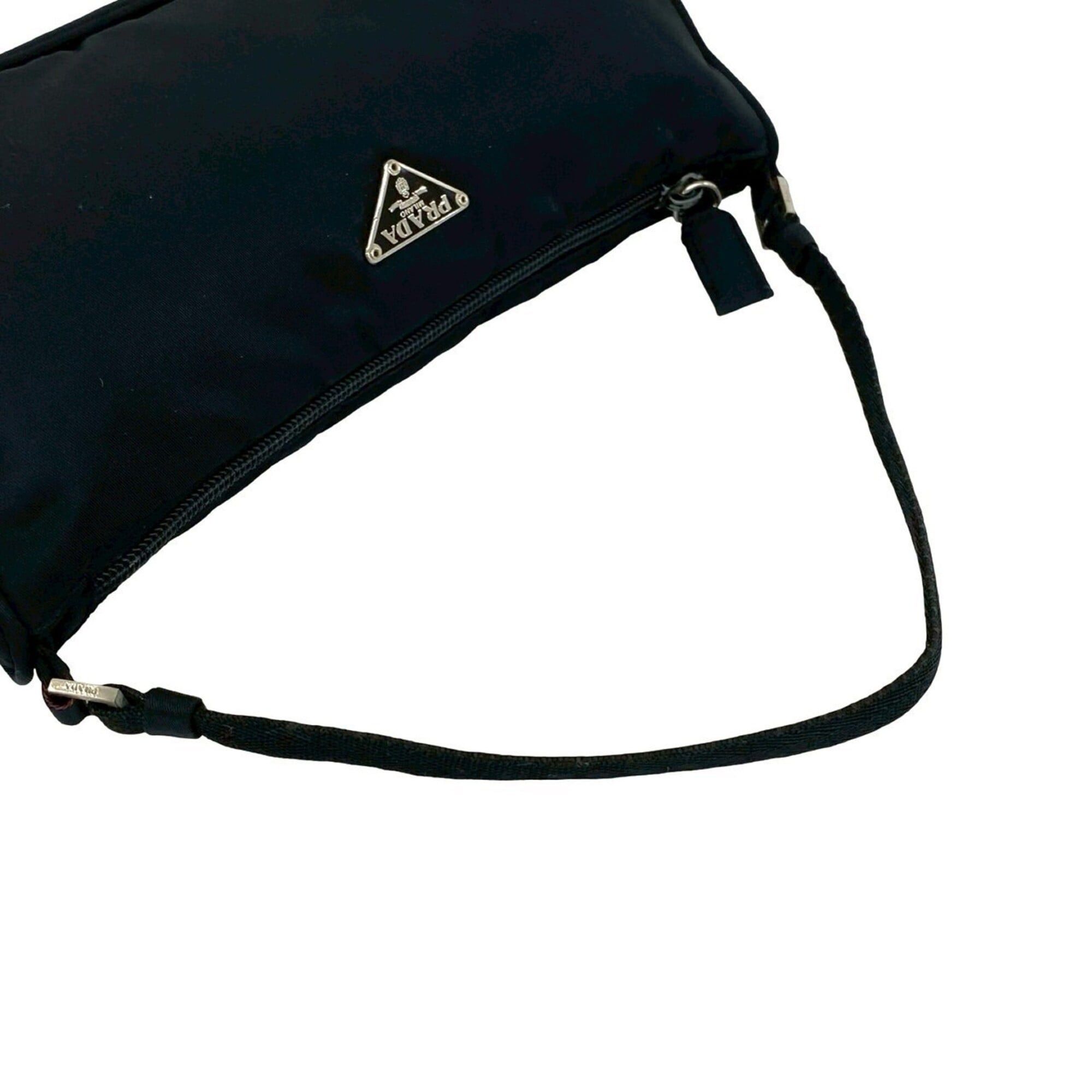 Prada Prada Triangle Logo Plate Hardware Tessuto Nylon Handbag Mini Shoulder Bag Pouch Black 31575 Size ONE SIZE - 4 Thumbnail