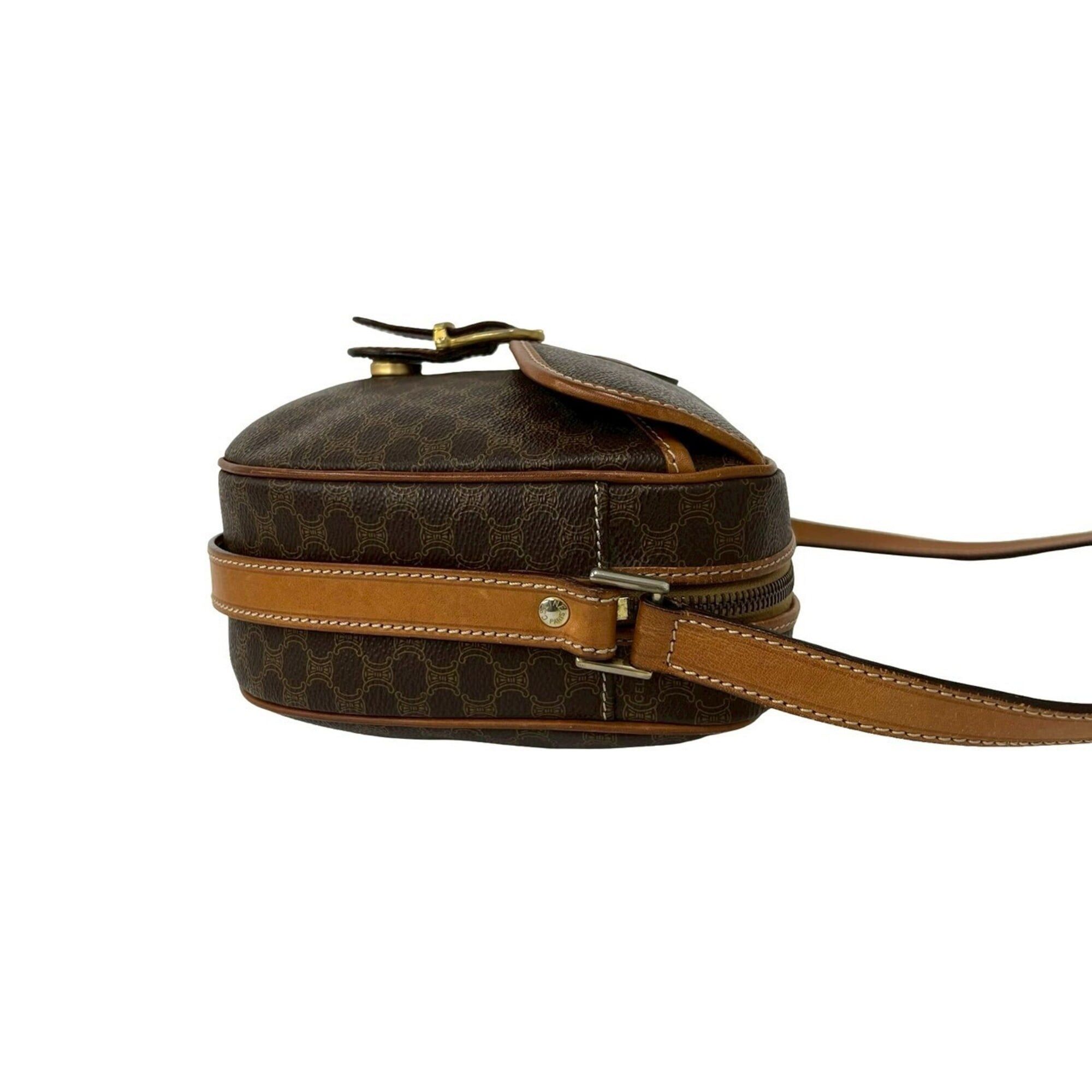 Celine CELINE Vintage Macadam Blazon Triomphe Logo Pattern Leather Shoulder Bag, Brown, 53850 Size ONE SIZE - 6 Thumbnail