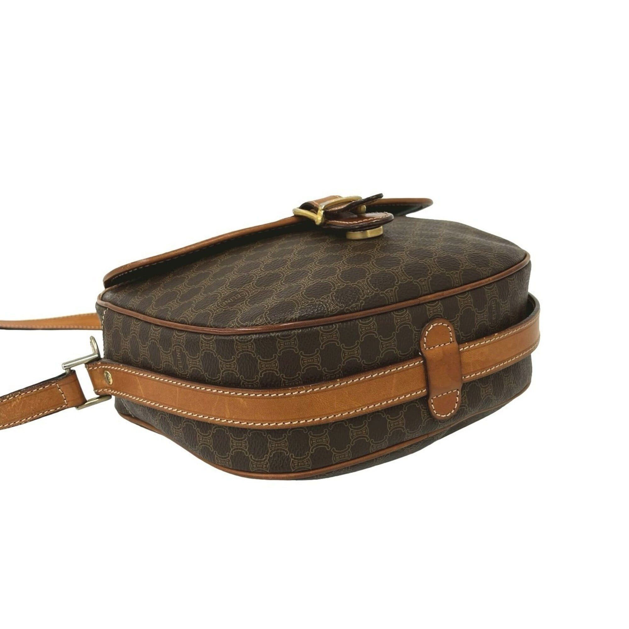 Celine CELINE Vintage Macadam Blazon Triomphe Logo Pattern Leather Shoulder Bag, Brown, 53850 Size ONE SIZE - 7 Thumbnail