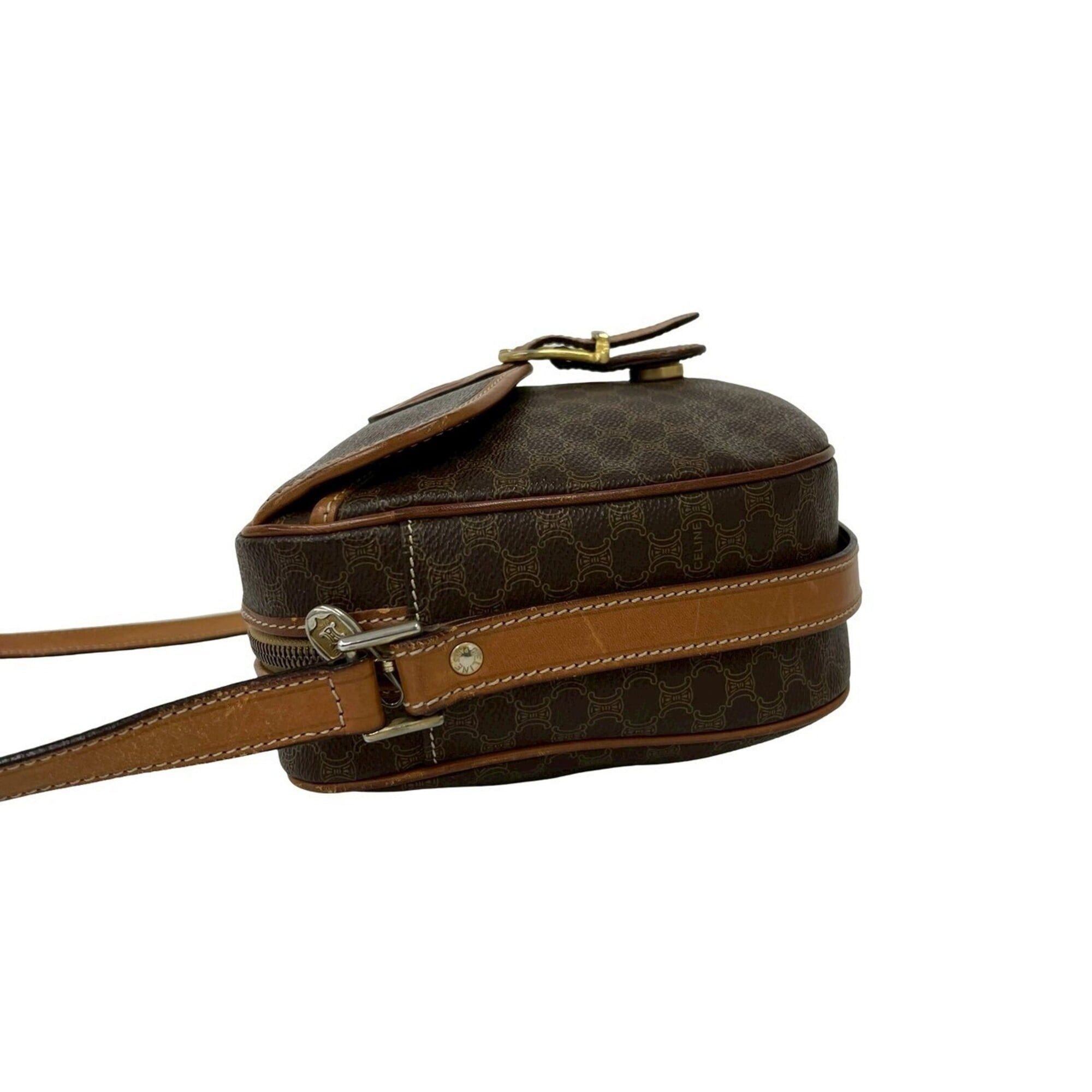 Celine CELINE Vintage Macadam Blazon Triomphe Logo Pattern Leather Shoulder Bag, Brown, 53850 Size ONE SIZE - 5 Thumbnail