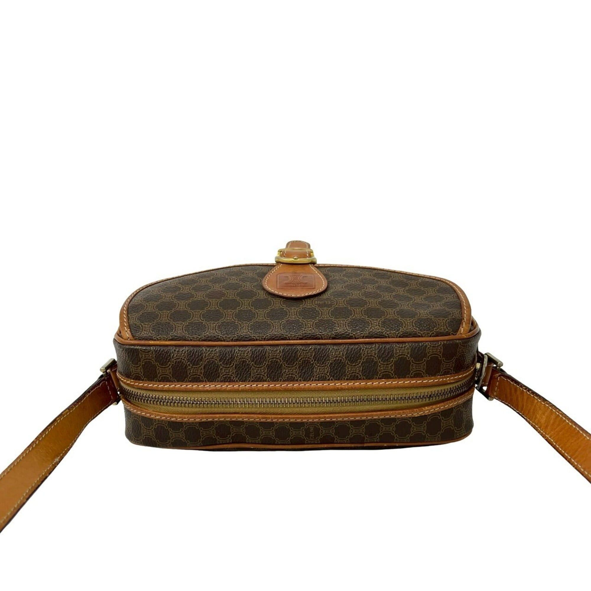 Celine CELINE Vintage Macadam Blazon Triomphe Logo Pattern Leather Shoulder Bag, Brown, 53850 Size ONE SIZE - 4 Thumbnail