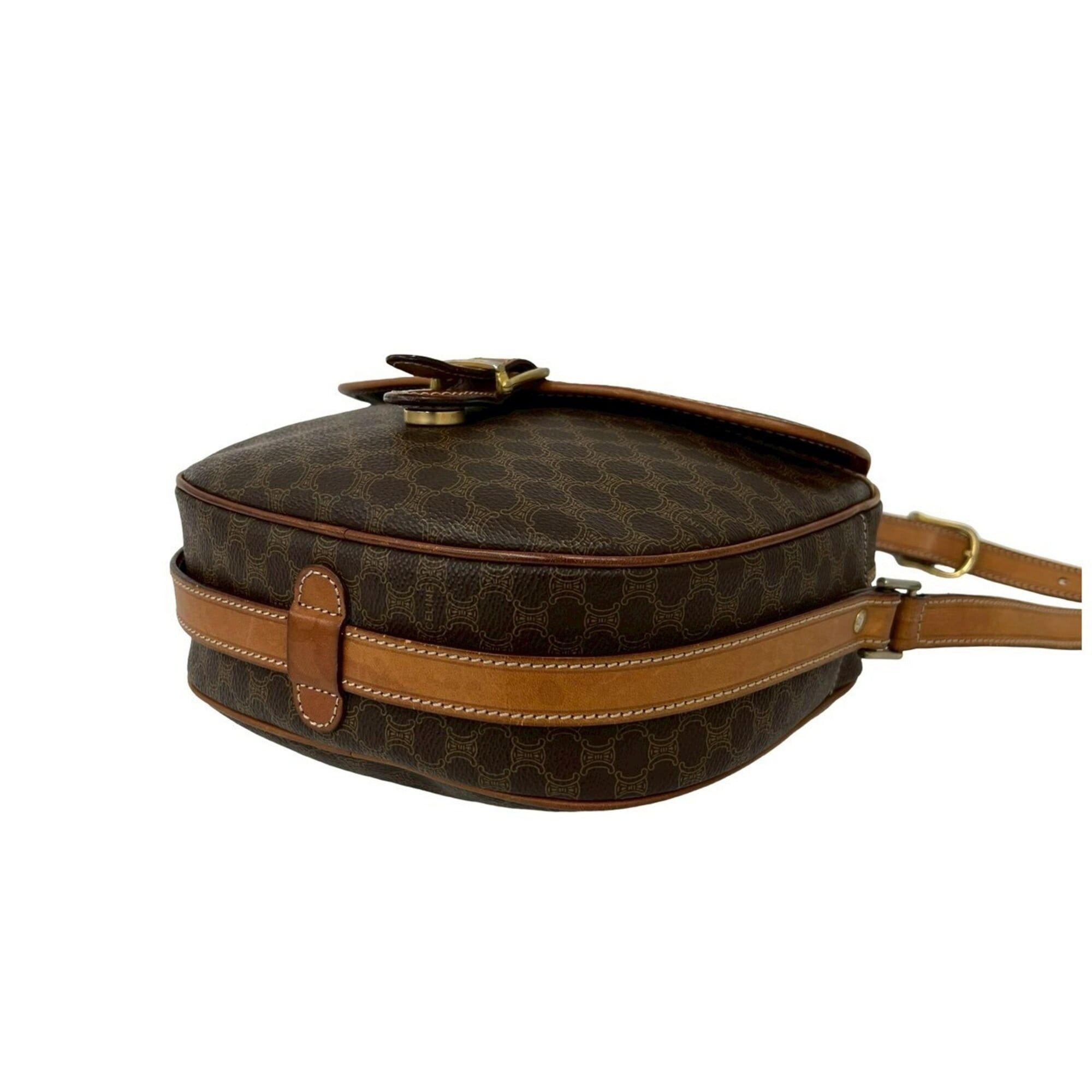 Celine CELINE Vintage Macadam Blazon Triomphe Logo Pattern Leather Shoulder Bag, Brown, 53850 Size ONE SIZE - 8 Thumbnail