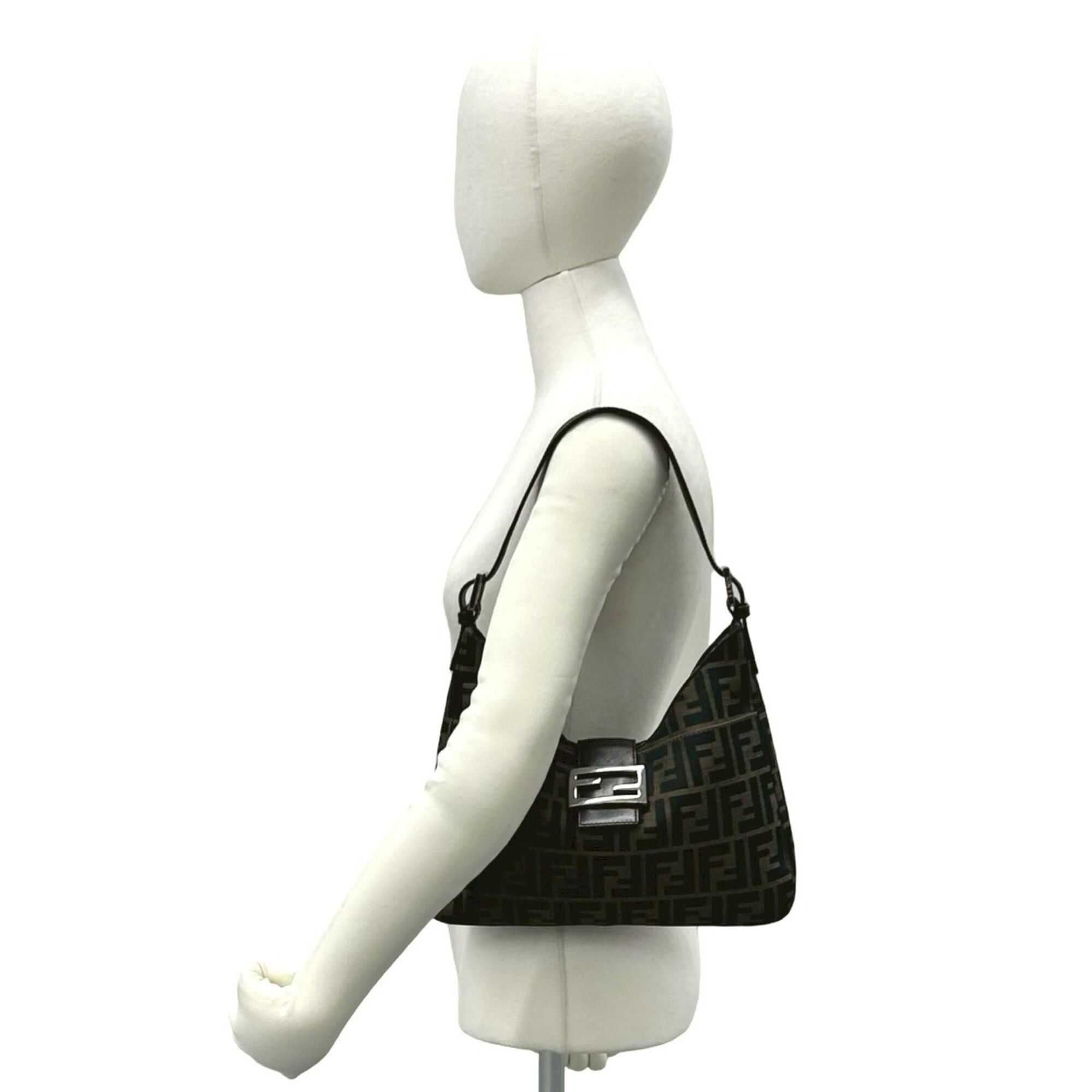 Fendi FENDI Vintage Zucca FF Pattern Logo Hardware Canvas Leather Semi One Shoulder Bag Brown 21878 Size ONE SIZE - 2 Thumbnail