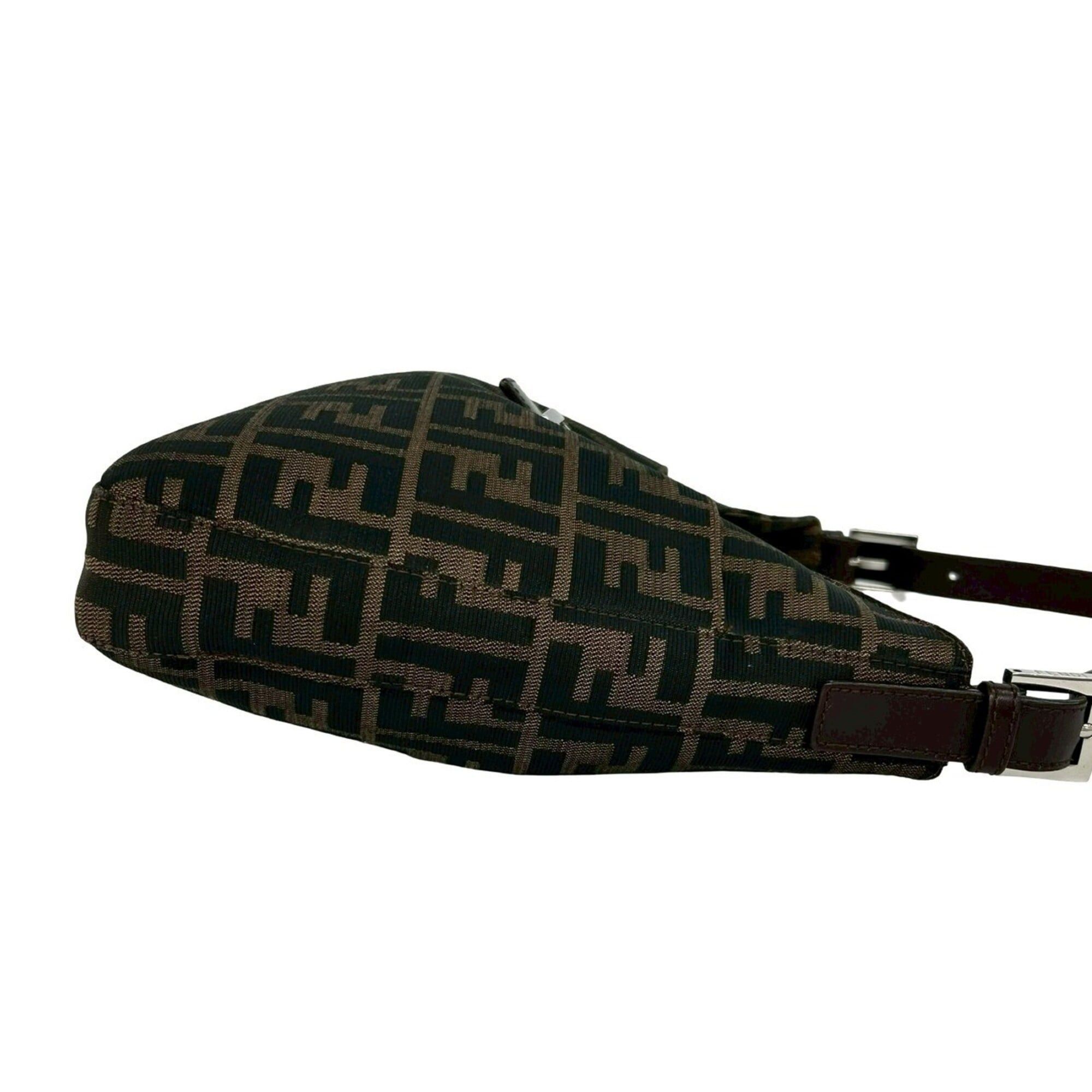 Fendi FENDI Vintage Zucca FF Pattern Logo Hardware Canvas Leather Semi One Shoulder Bag Brown 21878 Size ONE SIZE - 6 Thumbnail