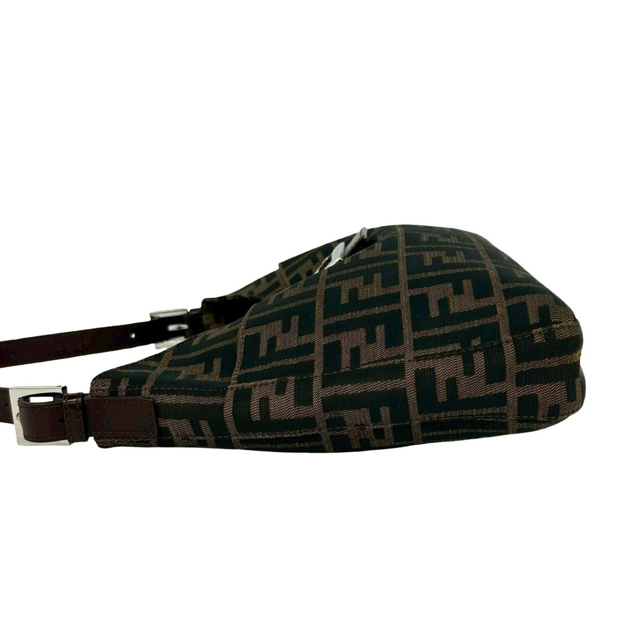 Fendi FENDI Vintage Zucca FF Pattern Logo Hardware Canvas Leather Semi One Shoulder Bag Brown 21878 Size ONE SIZE - 5 Thumbnail