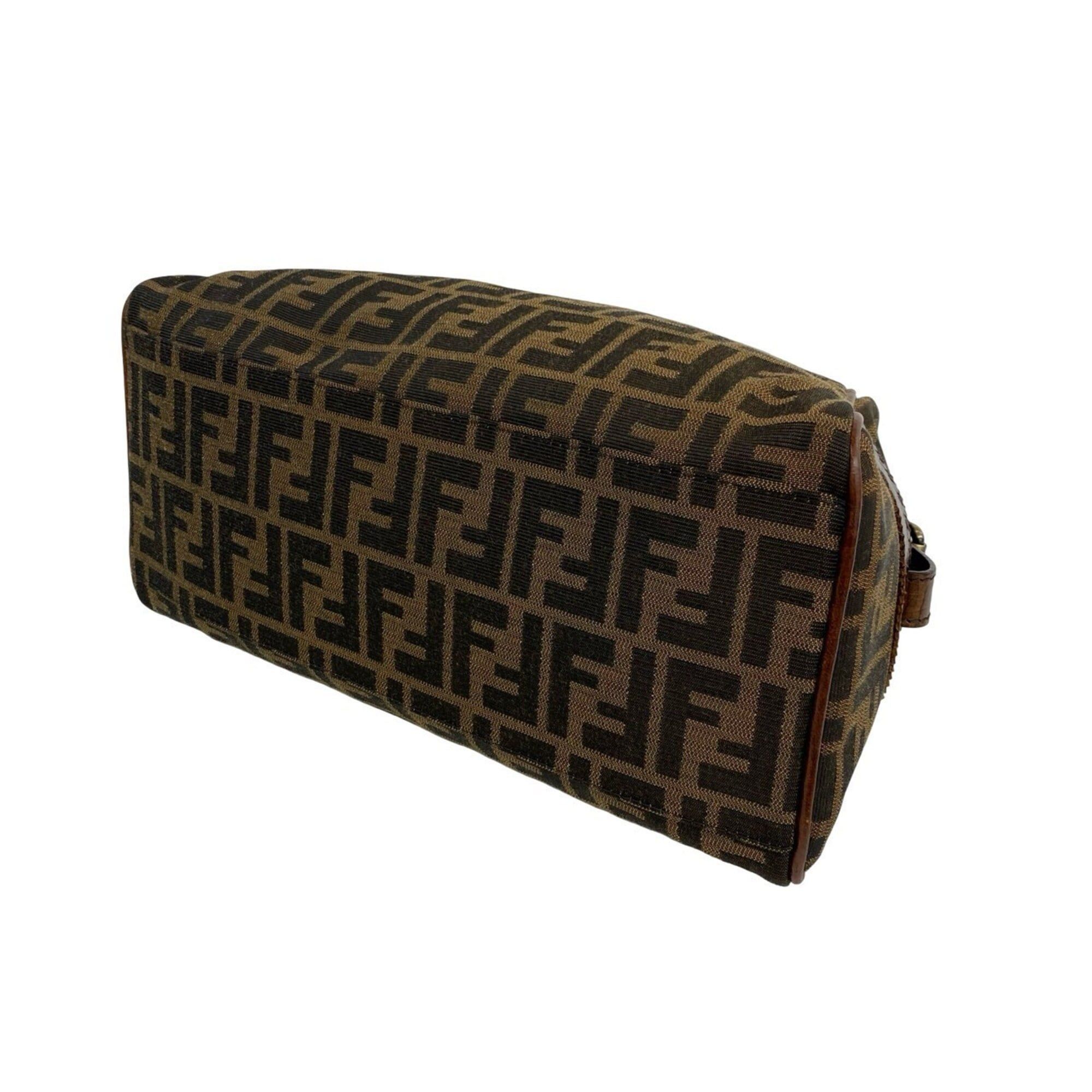 Fendi FENDI Zucca FF pattern logo hardware canvas leather genuine handbag mini tote bag brown 22186 Size ONE SIZE - 8 Thumbnail