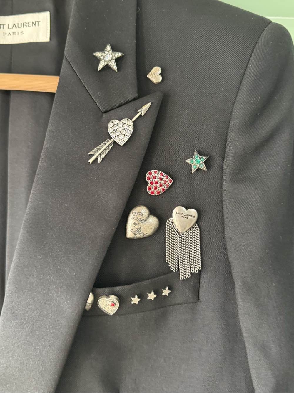 Saint Laurent Paris Saint Laurent Pin Embellished Blazer Size 38 Size S / US 4 / IT 40 - 8 Thumbnail