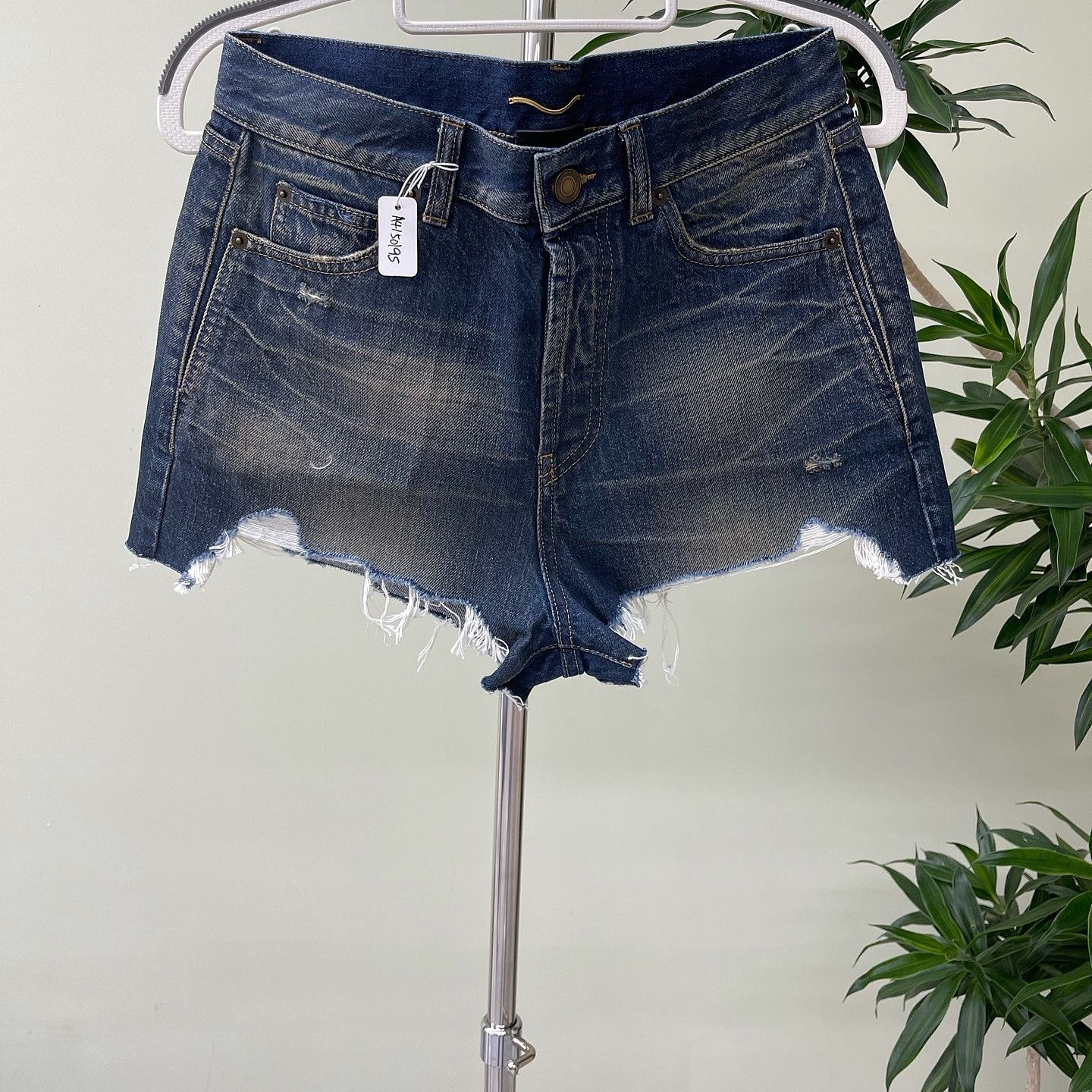 Saint Laurent Paris Saint Laurent Distressed Denim Shorts Size 28 Size 28" / US 6 / IT 42 - 6 Thumbnail