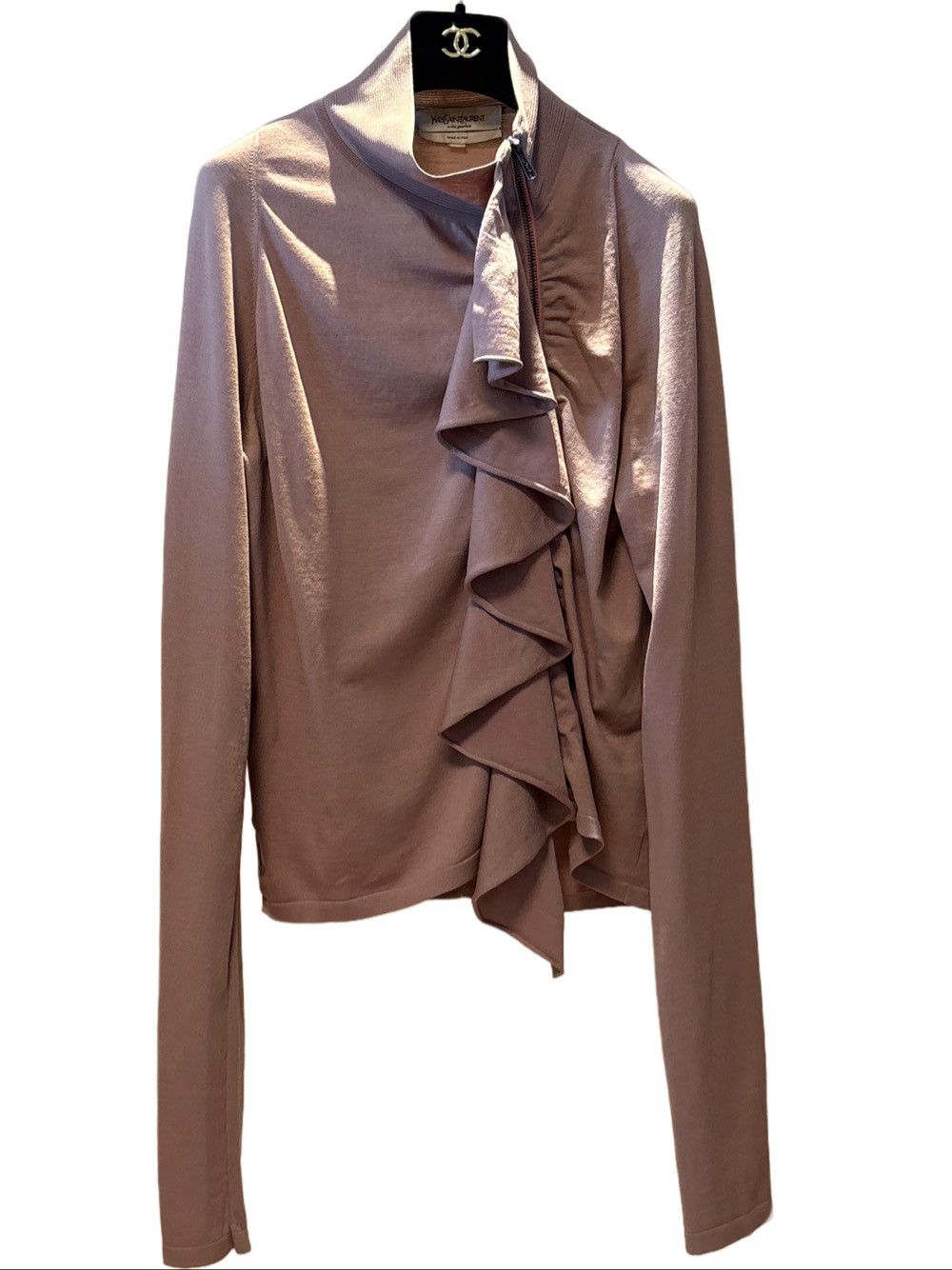 Saint Laurent Paris Saint Laurent Ruffle Front Sweater Size S Size S / US 4 / IT 40 - 5 Thumbnail